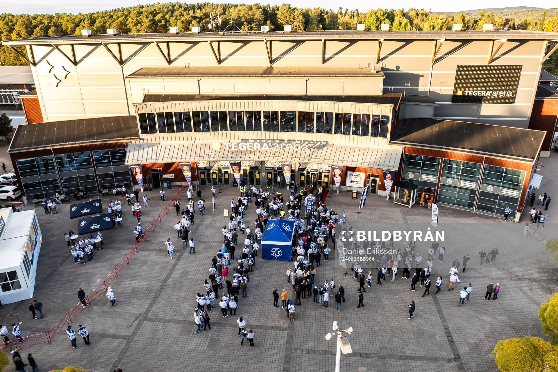 Tegera arena innan ishockeymatchen i SHL mellan Leksand och