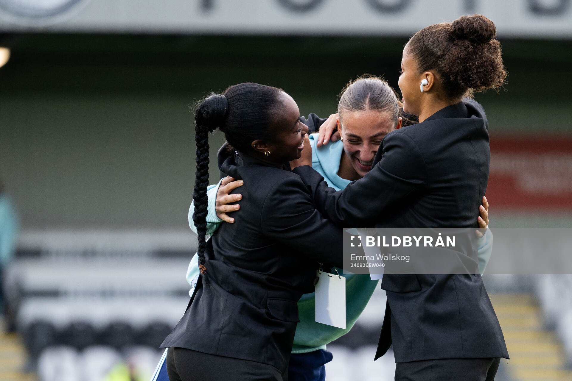 Rosa Kafaji of Arsenal with Monica Jusu Bah and Felicia