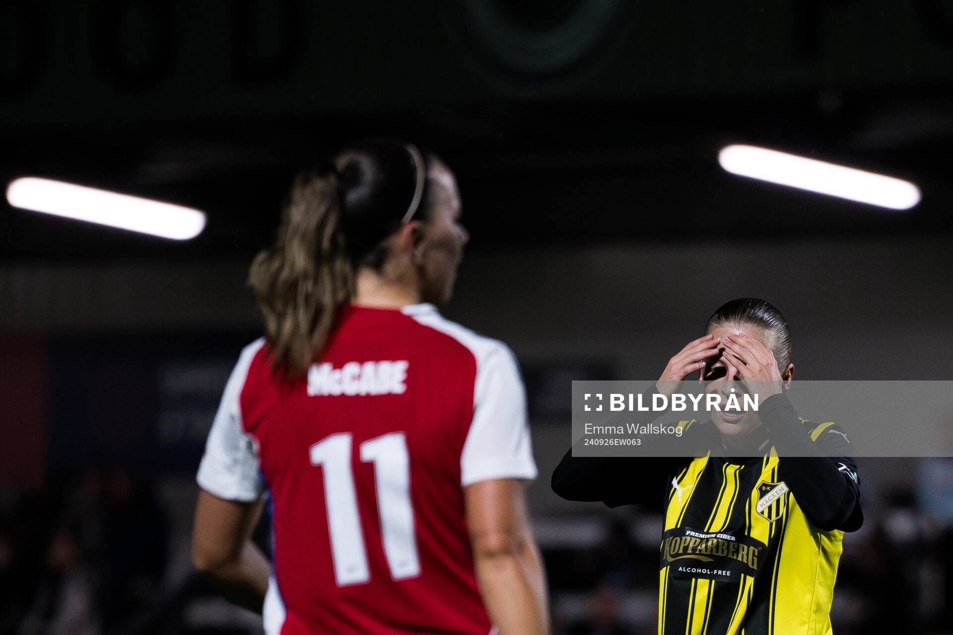 Anna Anvegård of Häcken looks dejected