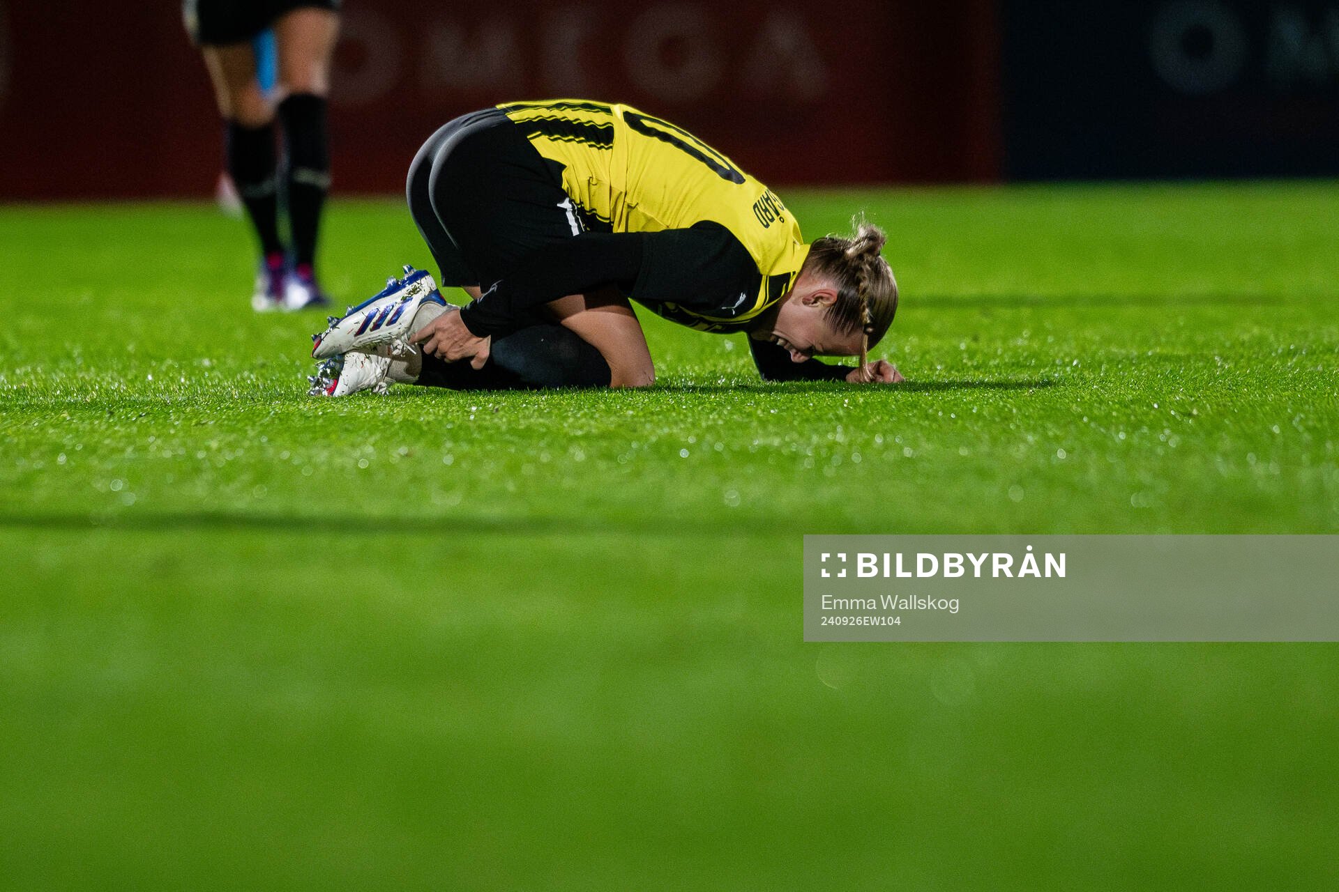 Anna Anvegård of Häcken in pain
