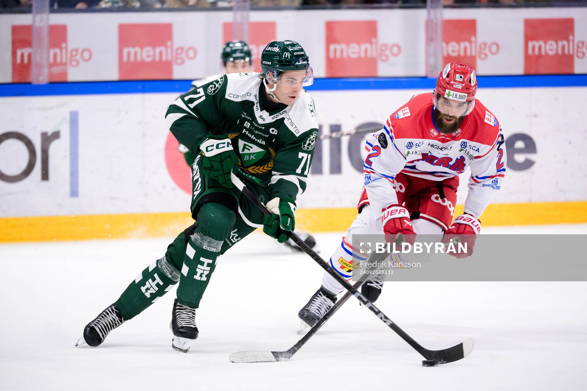 Färjestads Viktor Lodin och Timrås Per Svensson