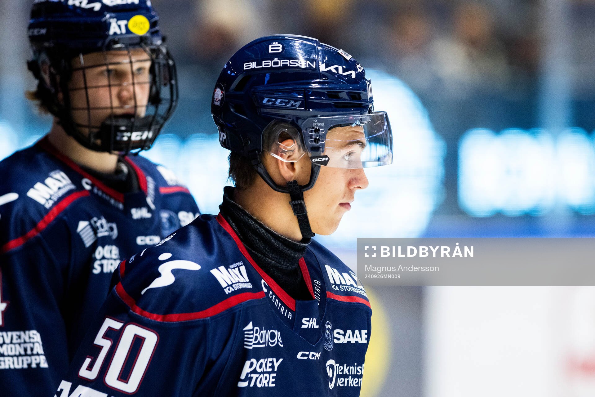 Linköpings Arvid Westlin på uppvärmningen