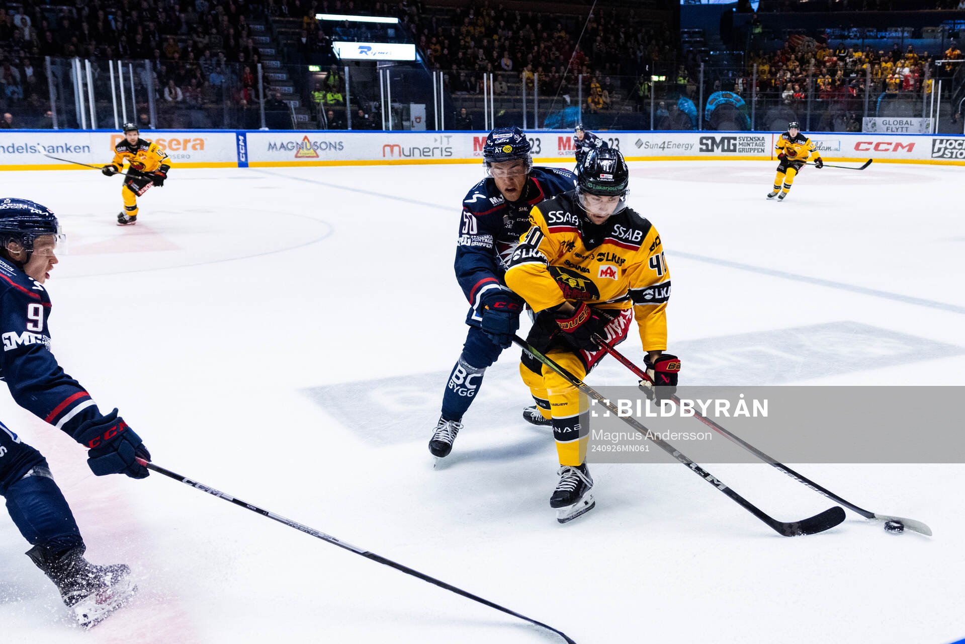 Linköpings Erik Norén och Arvid Westlin mot Luleås David