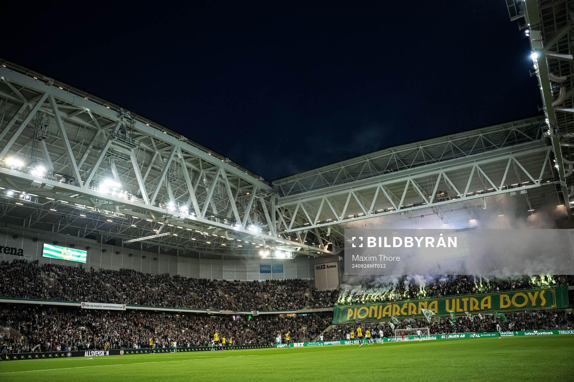 Ett tifo från Hammarbys supportrar