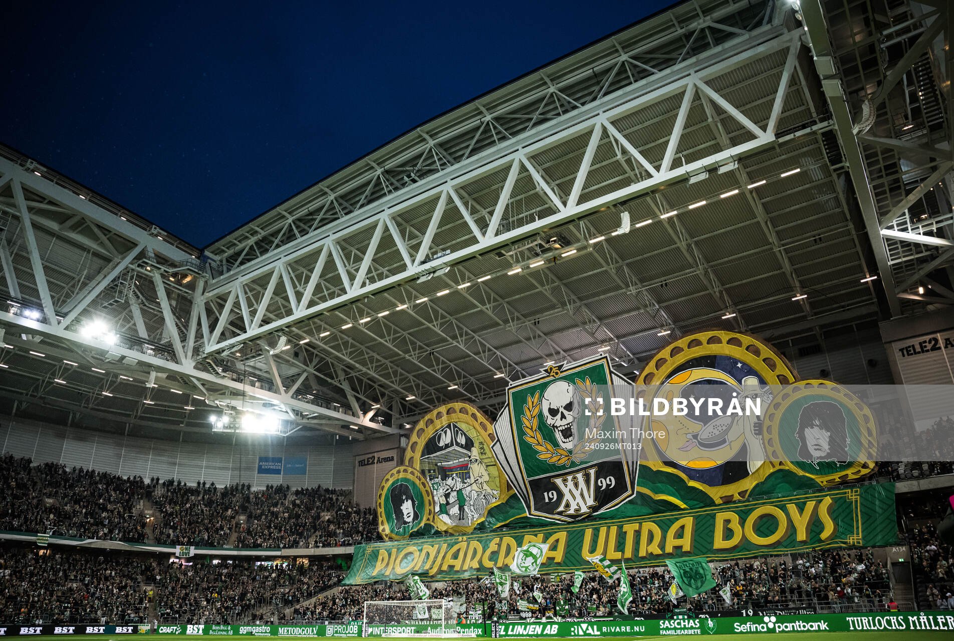 Hammarby Ett tifo från Hammarbys supportrar