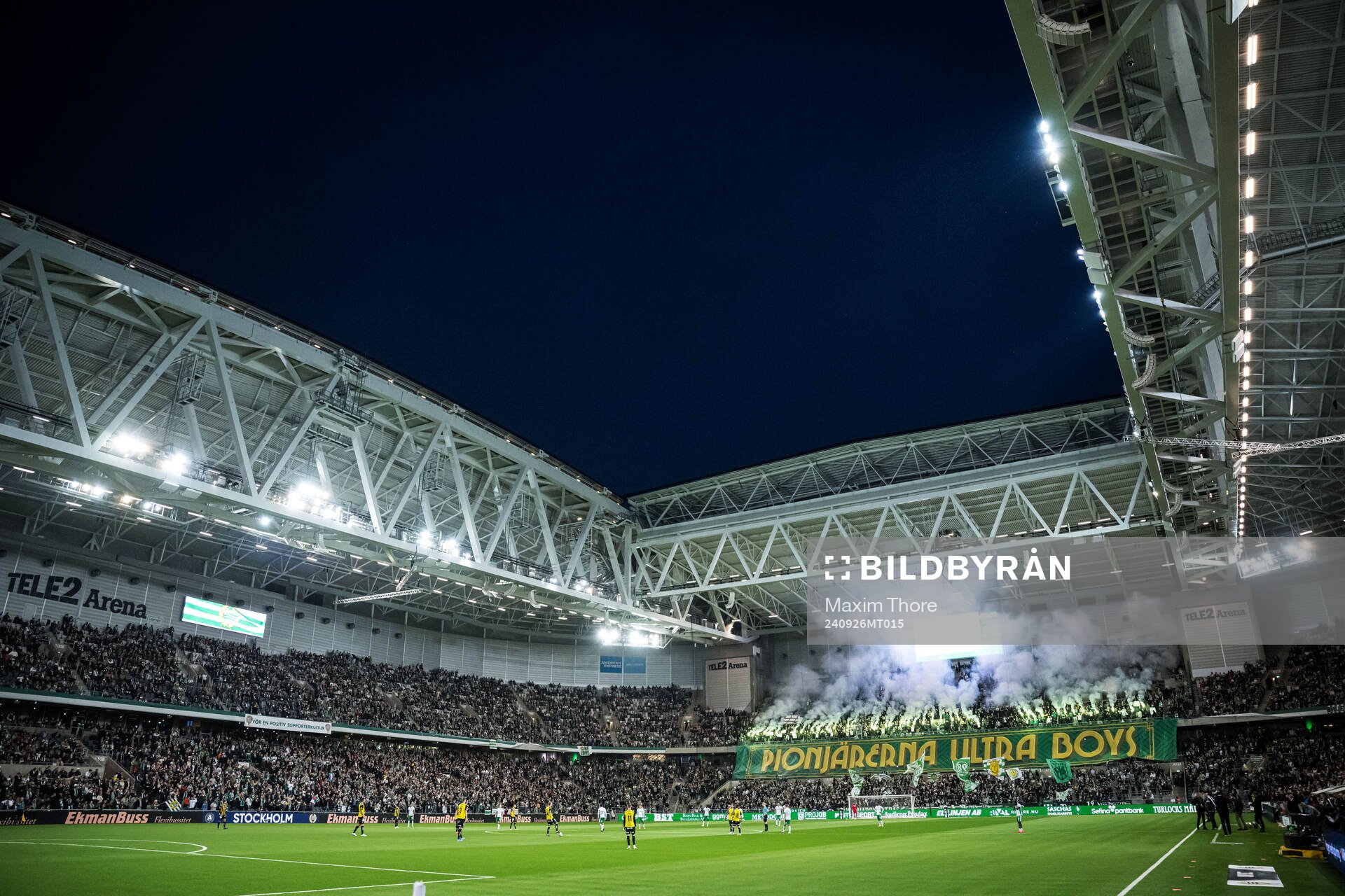 Ett tifo från Hammarbys supportrar