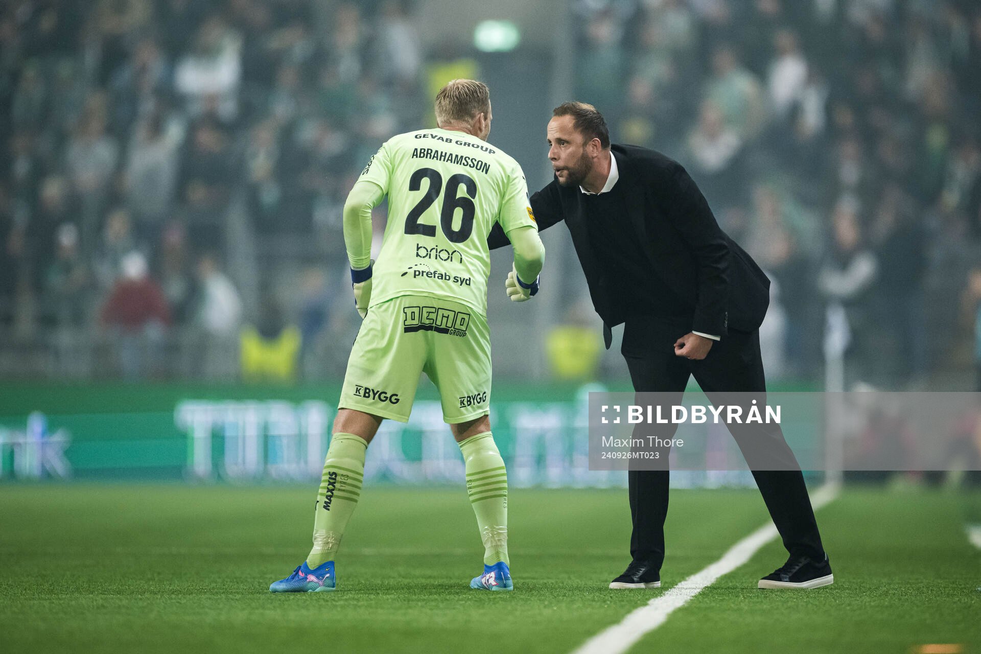 Häckens målvakt Peter Abrahamsson och tränare Joop