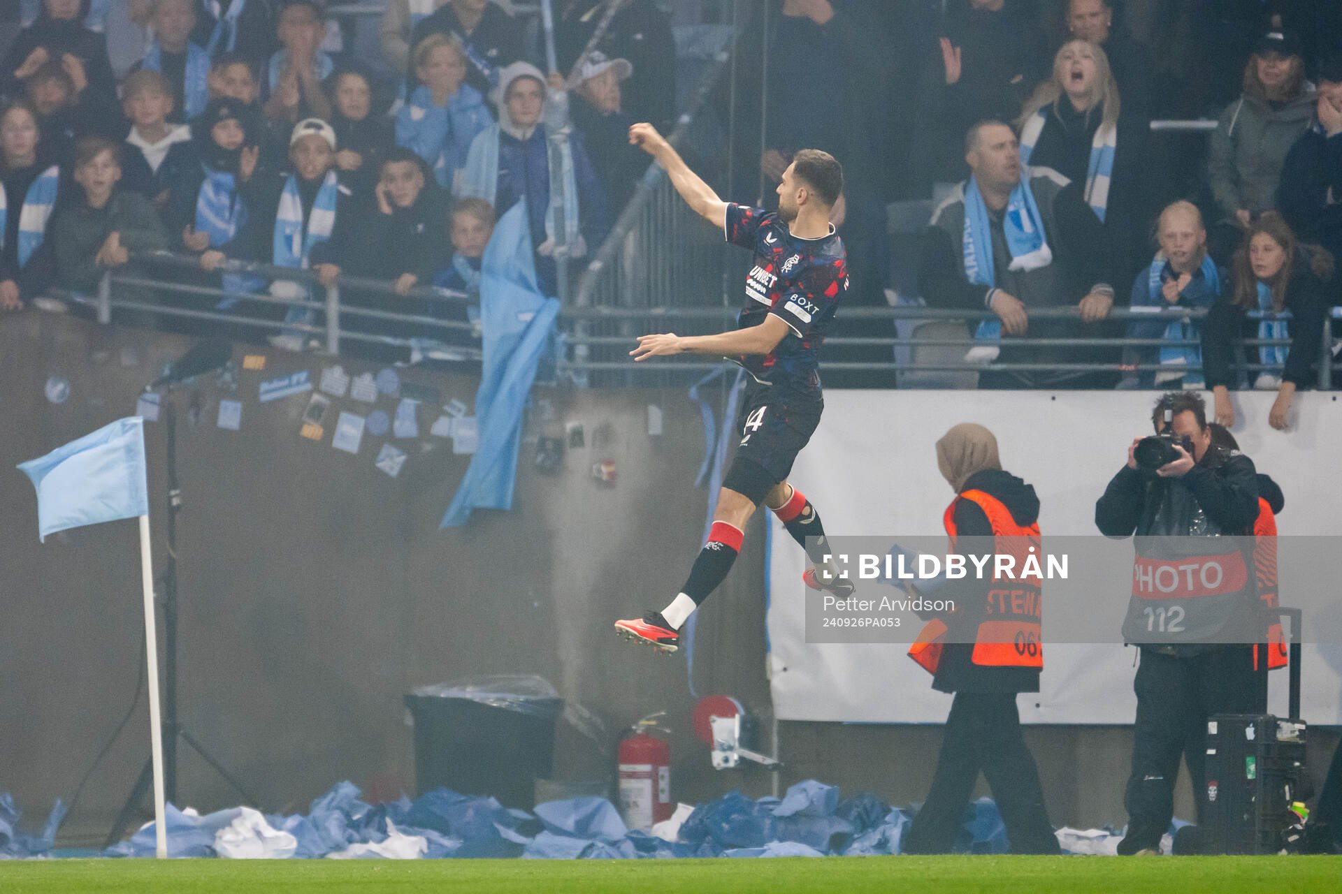 Nedim Bajrami of Rangers celebrates the 0-1 goal