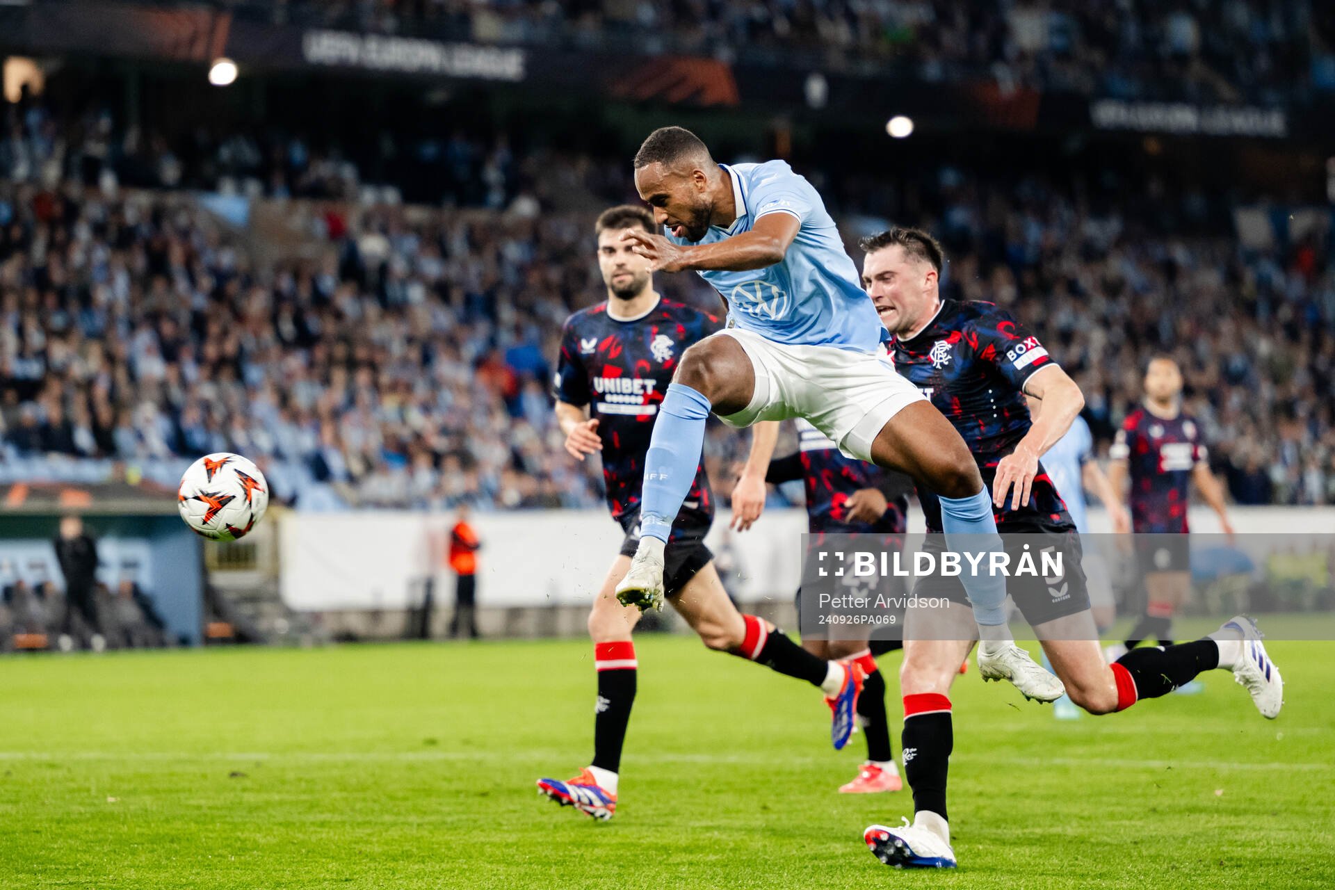 Isaac Kiese Thelin of Malmö FF with a offside goal