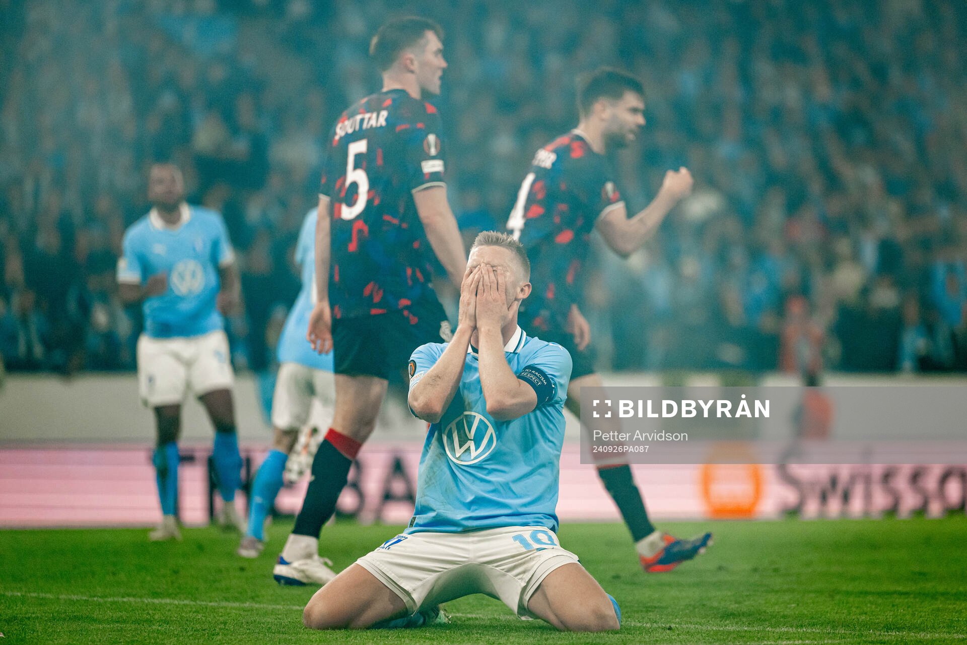 Anders Christiansen of Malmö FF looks dejected