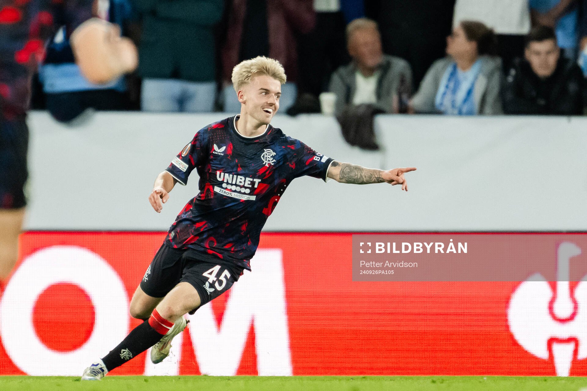 Ross McCausland of Rangers celebrates
