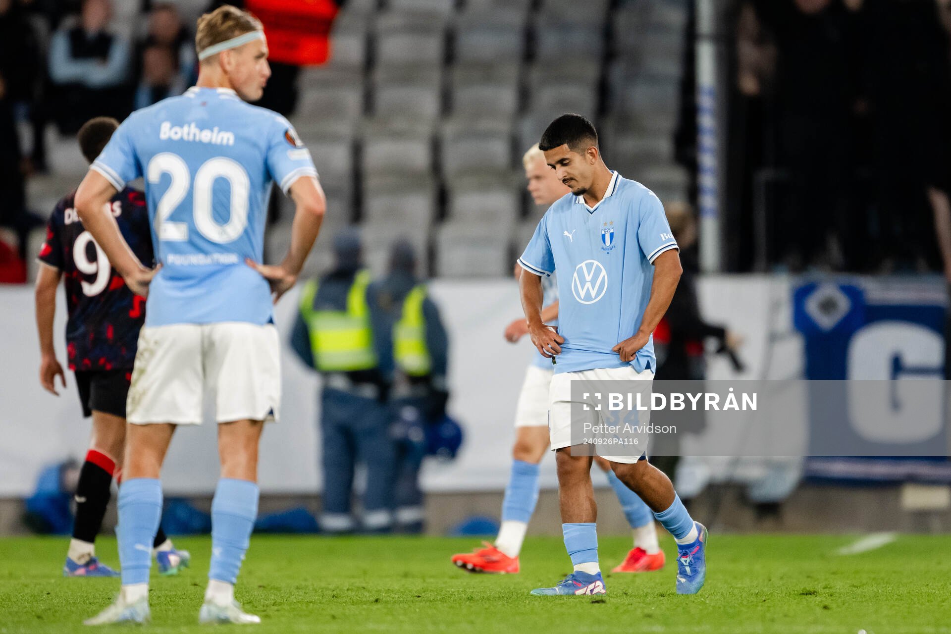 Zakaria Loukili of Malmö FF looks dejected