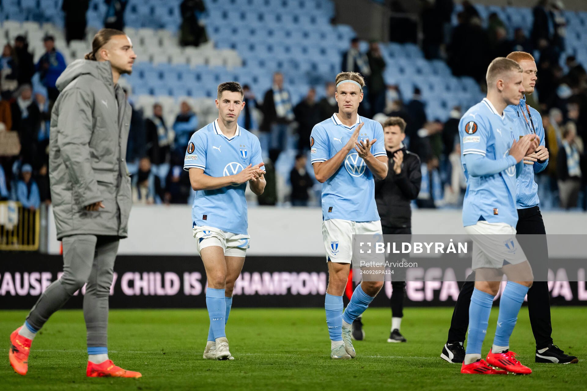 Lasse Berg Johnsen and Erik Botheim of Malmö FF look