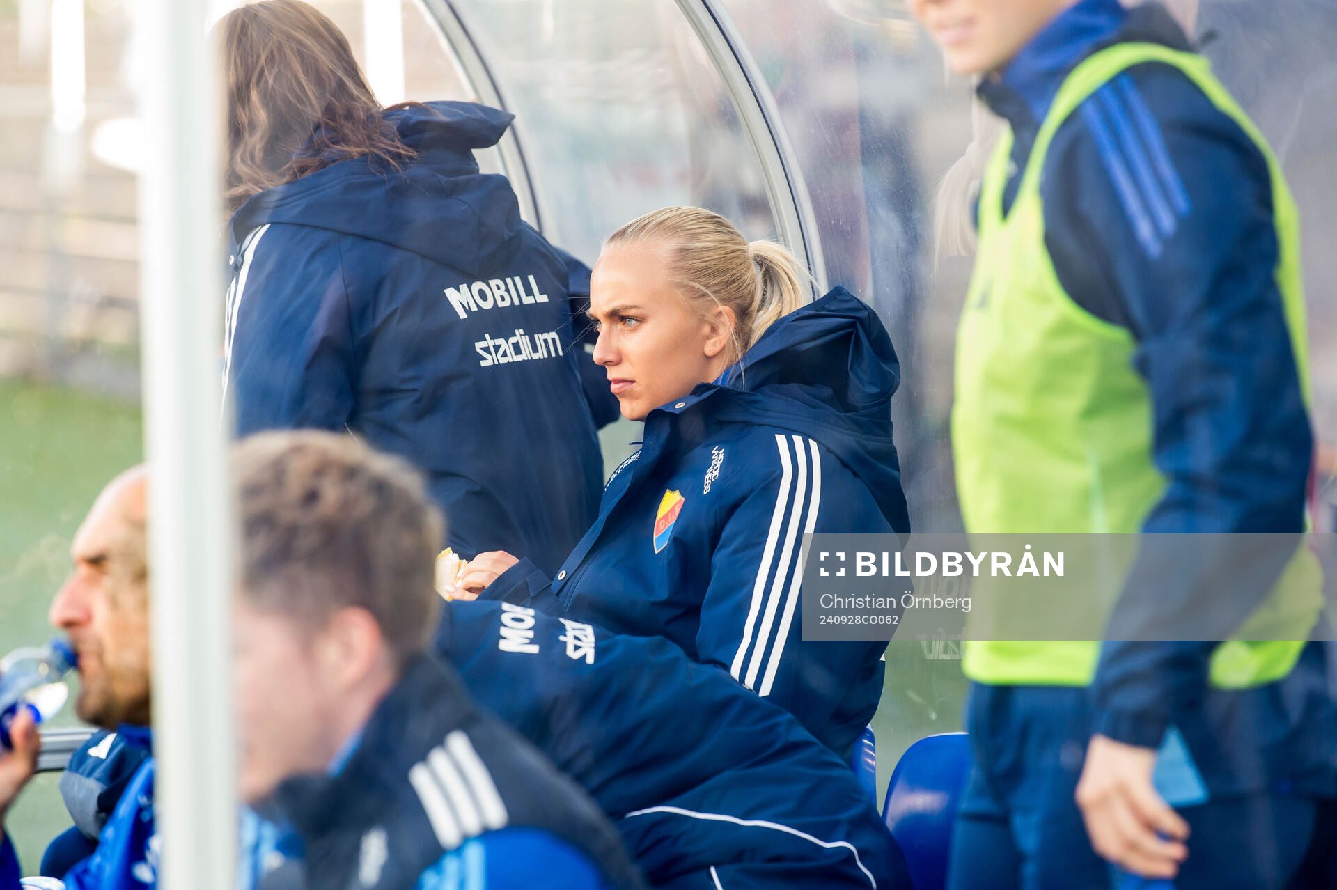 Djurgårdens Sara Lilja Vidlund under fotbollsmatchen i Damallsvenskan mellan Trelleborg och Djurgården den 28 september 2024 i Trelleborg.