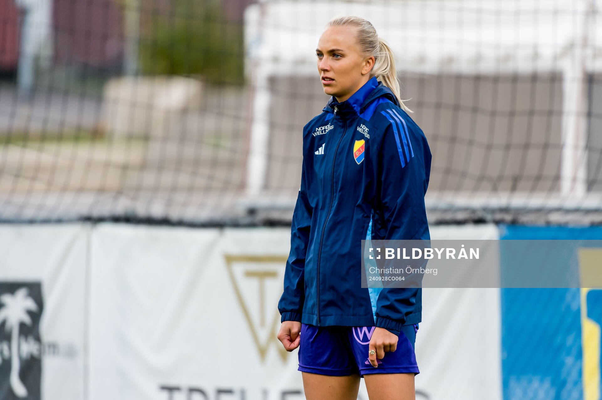 Djurgårdens Sara Lilja Vidlund inför fotbollsmatchen i Damallsvenskan mellan Trelleborg och Djurgården den 28 september 2024 i Trelleborg.