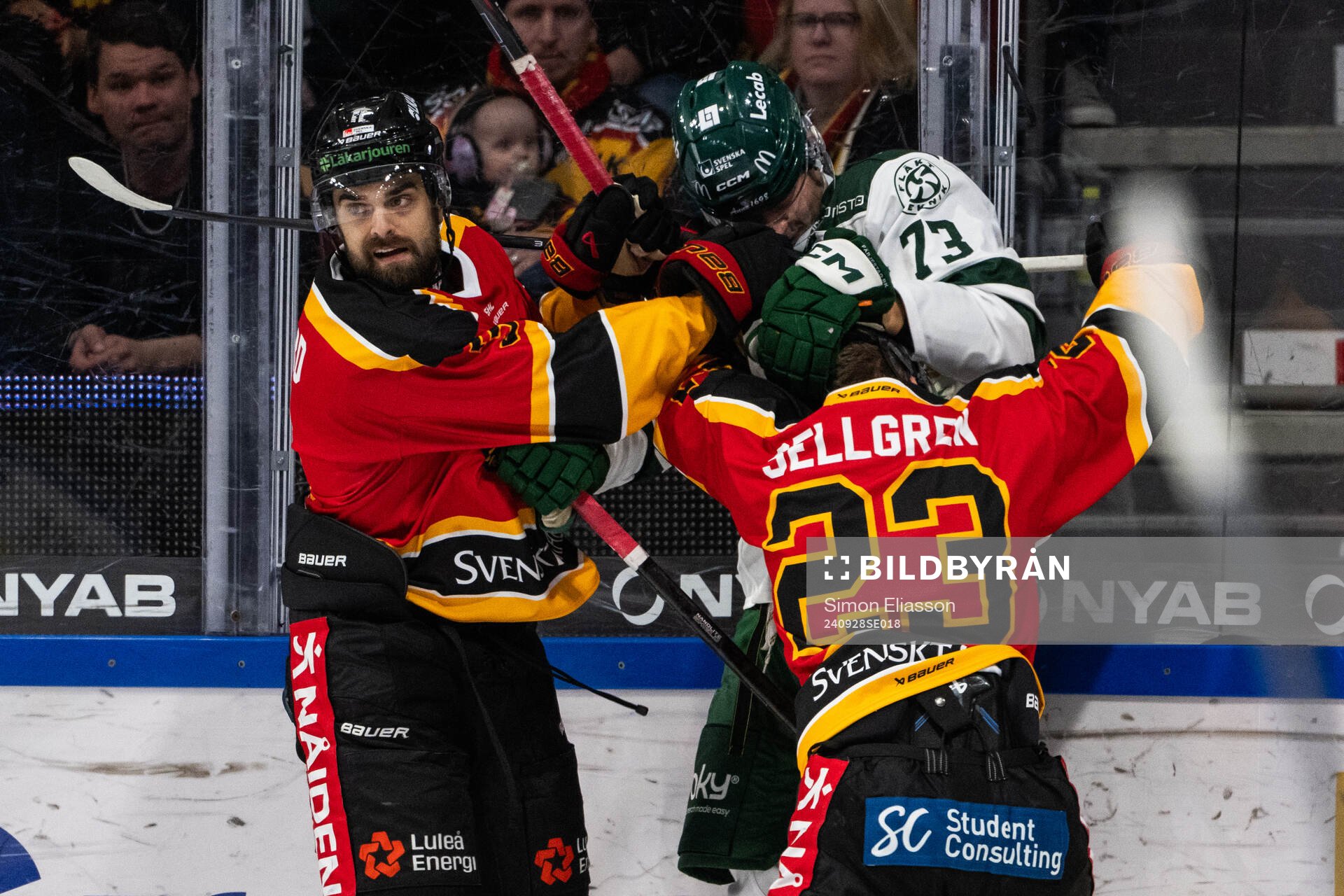 Luleås Frederic Allard, Jesper Sellgren och Färjestads