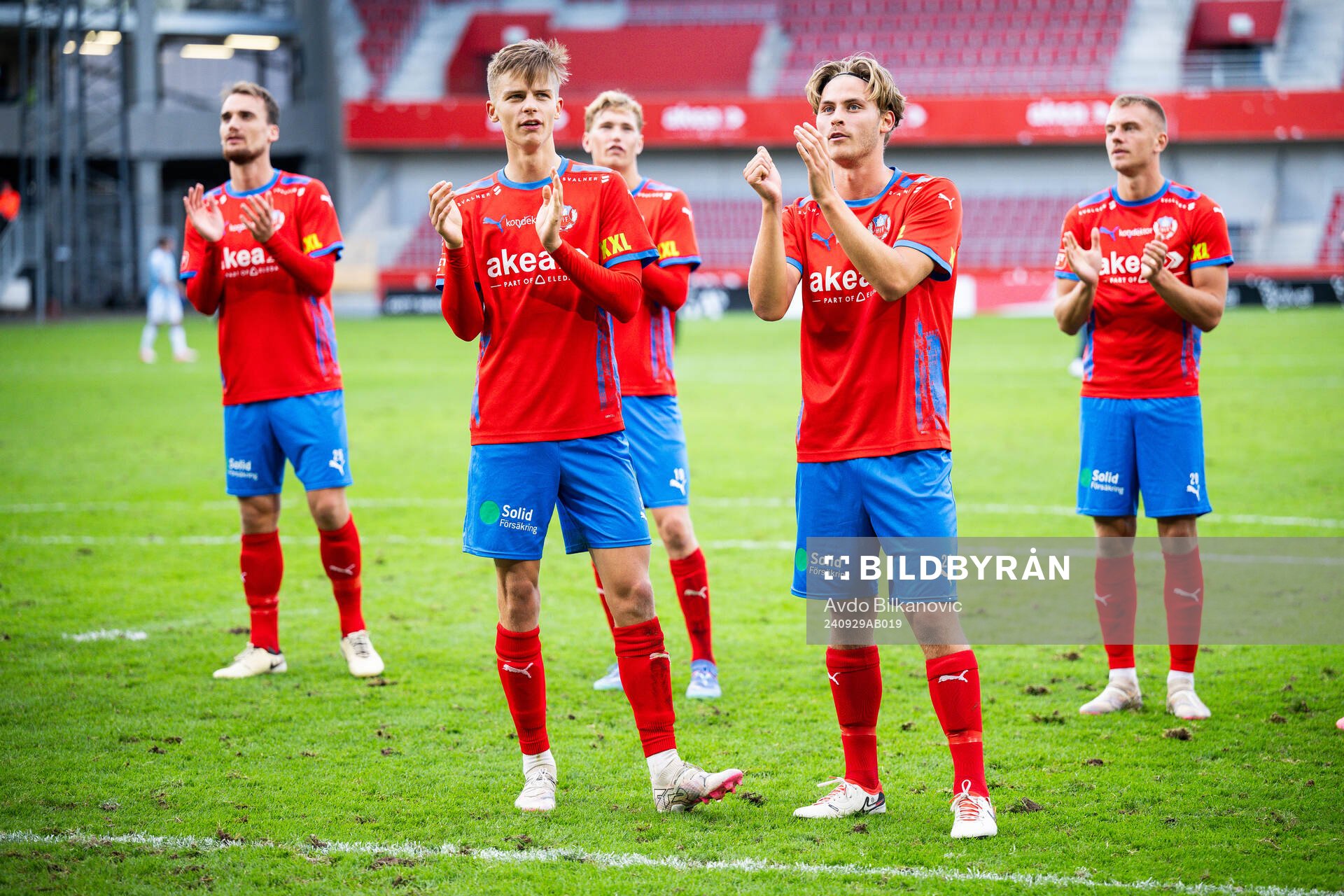 Helsingborgs Adrian Svanbäck och Daniel Bergman jublar
