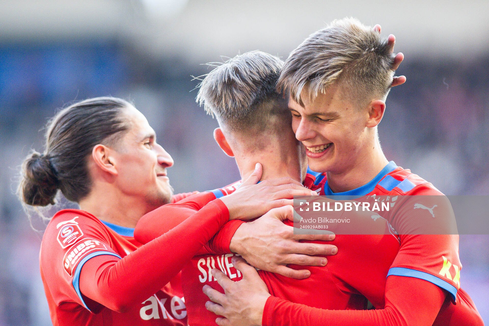 Helsingborgs Adrian Svanbäck, Taylor Silverholt och Ervin
