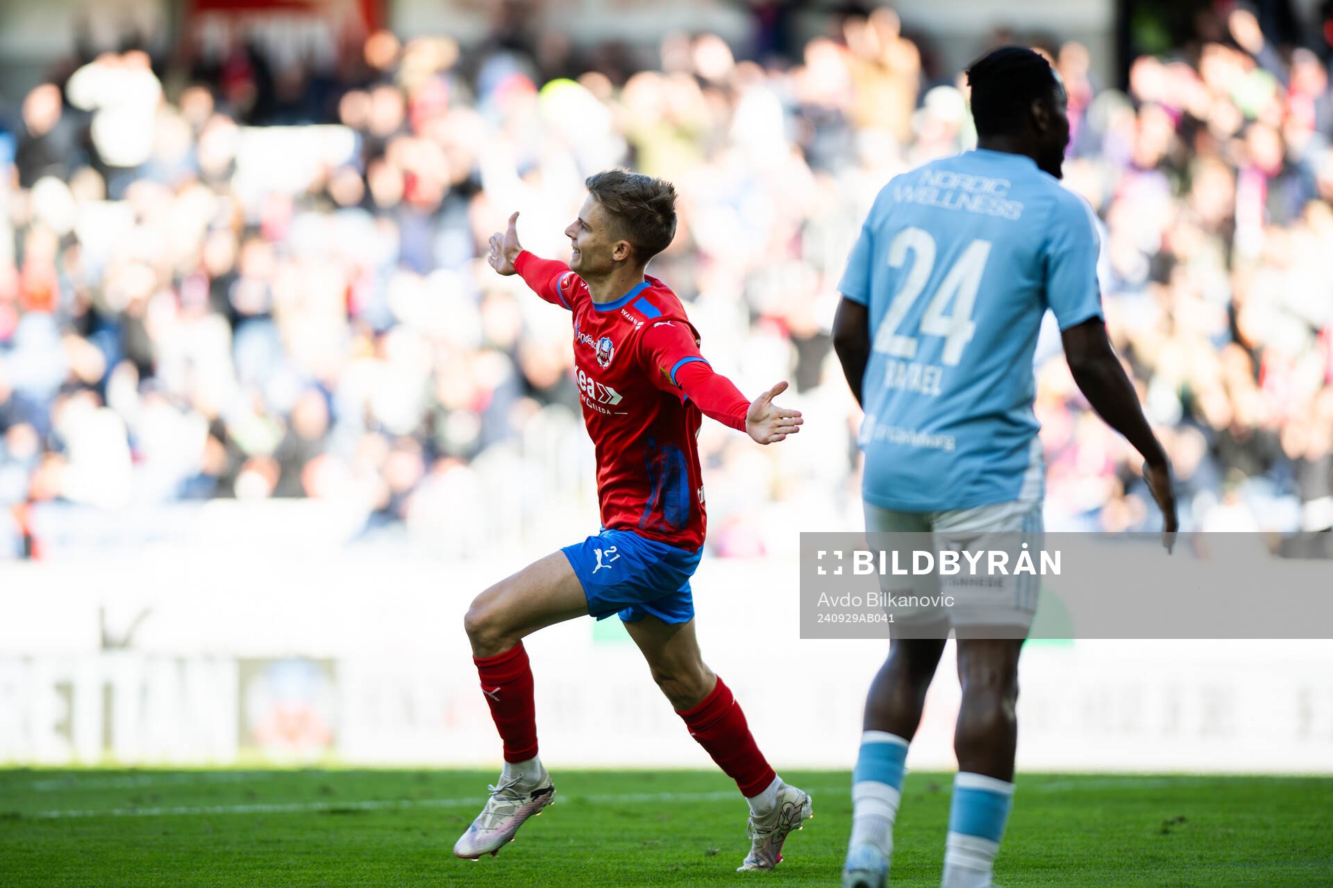 Helsingborgs Adrian Svanbäck jublar