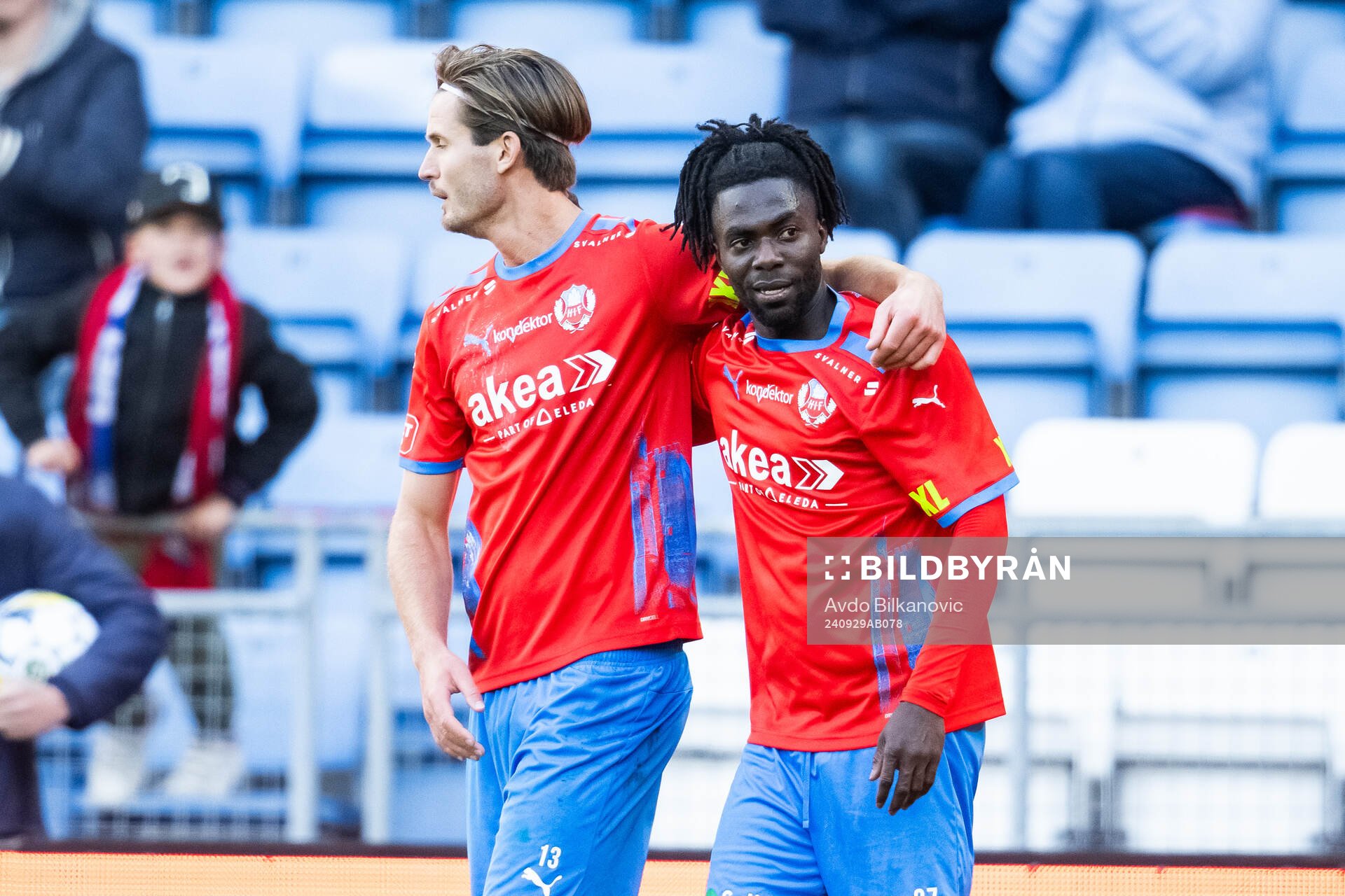 Helsingborgs Benjamin Acquah och Wilhelm Loeper jublar