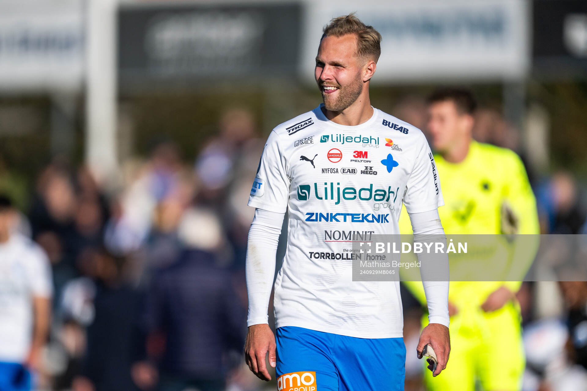 Värnamos Gustav Engvall efter fotbollsmatchen i Allsvenskan mellan Värnamo och Djurgården den 29 september 2024 i Värnamo. 
