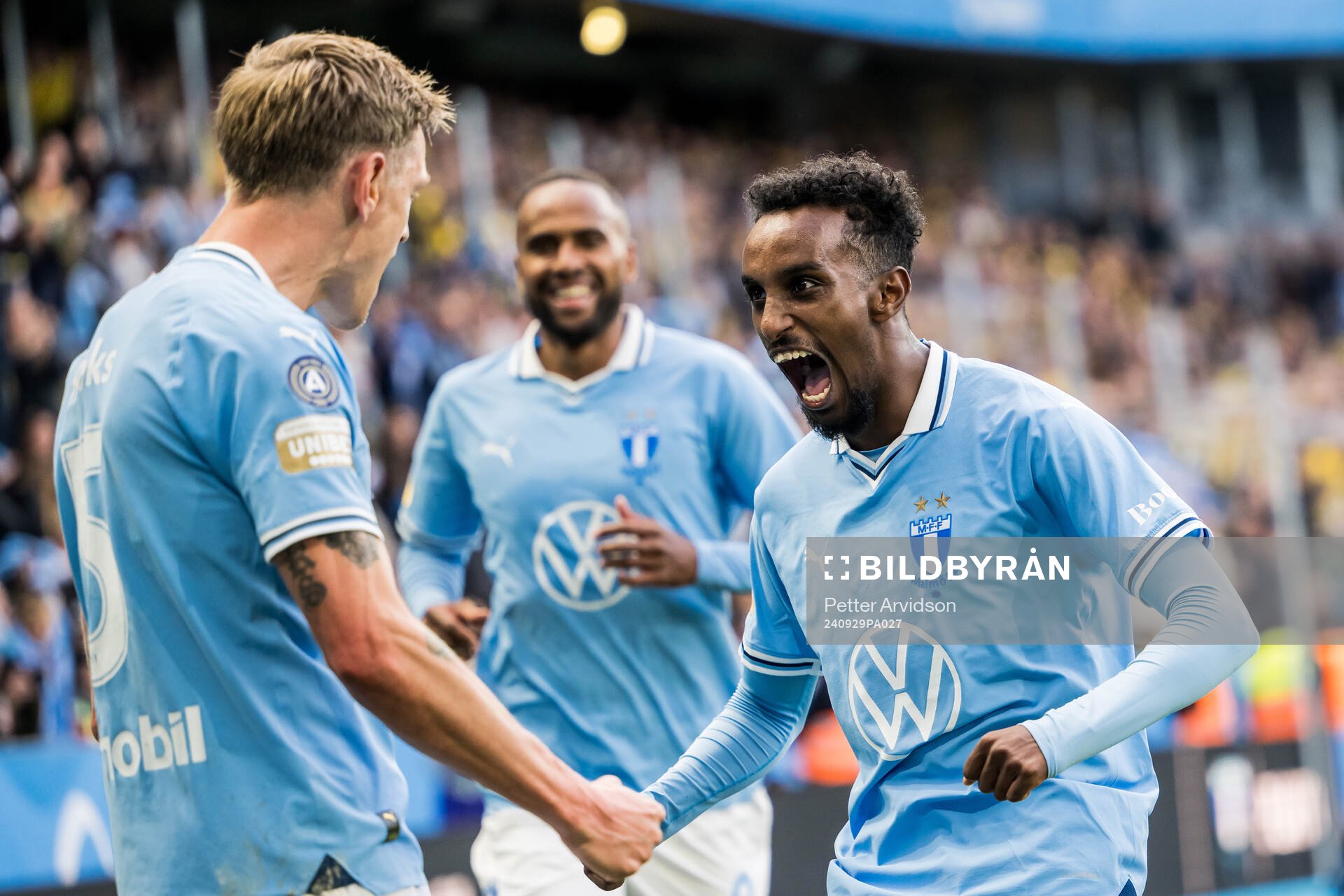 Malmö FFs Søren Rieks och Taha Ali jublar