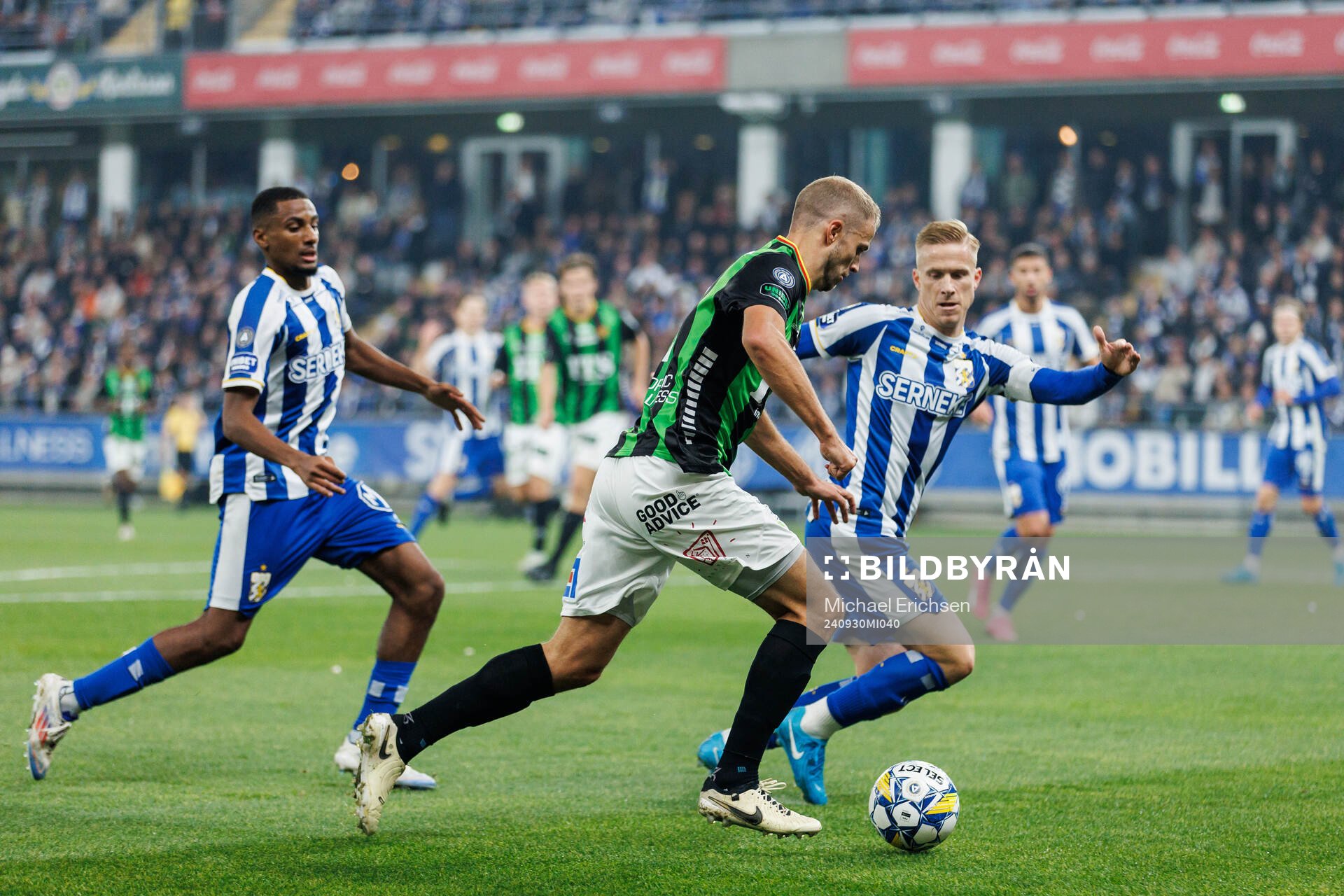 IFK Göteborgs Paulos Abraham och Oscar Wendt mot GAIS