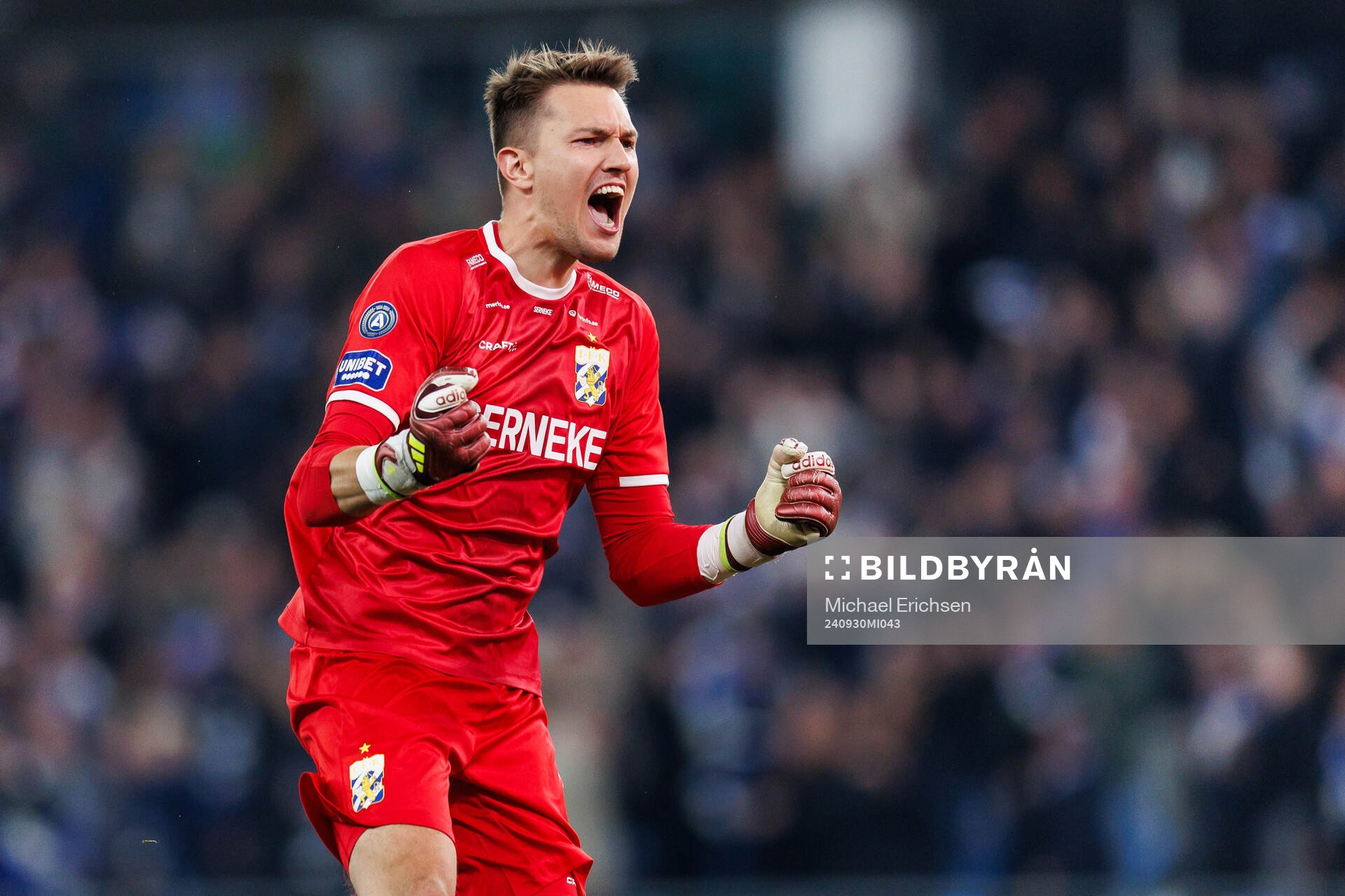IFK Göteborgs målvakt Jacob Karlström jublar