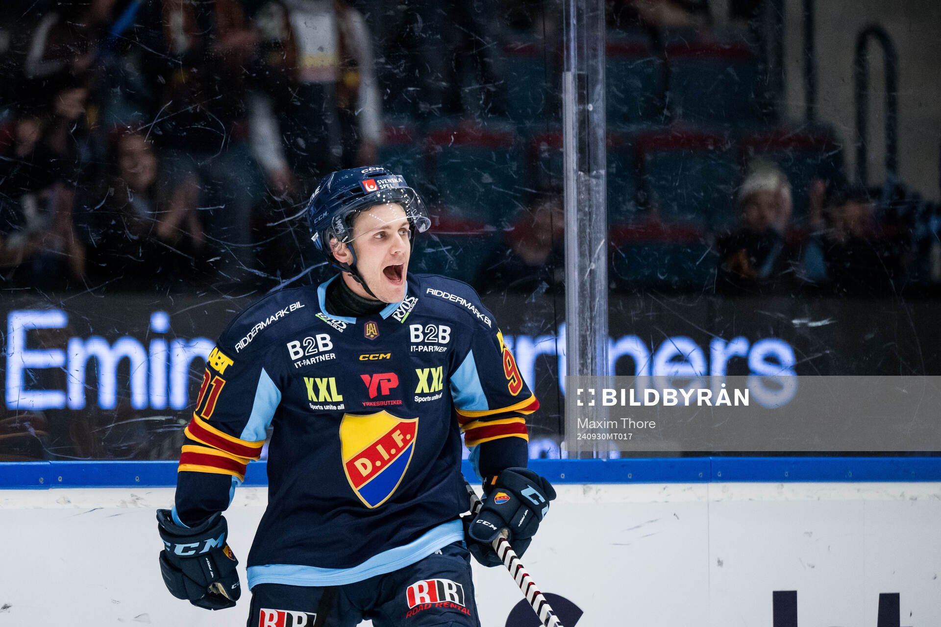 Djurgårdens Tyler Kelleher jublar