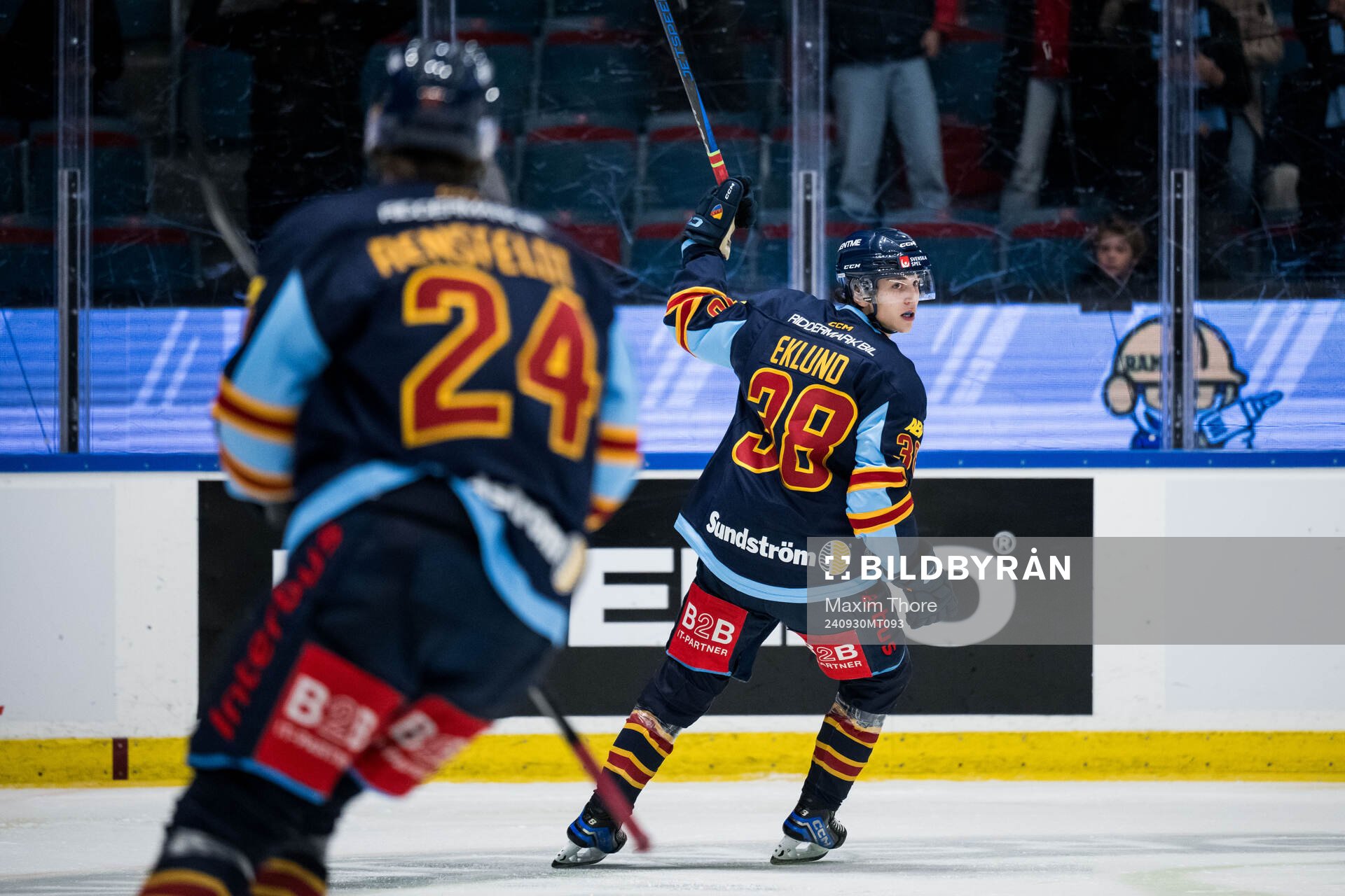 Djurgårdens Victor Eklund jublar