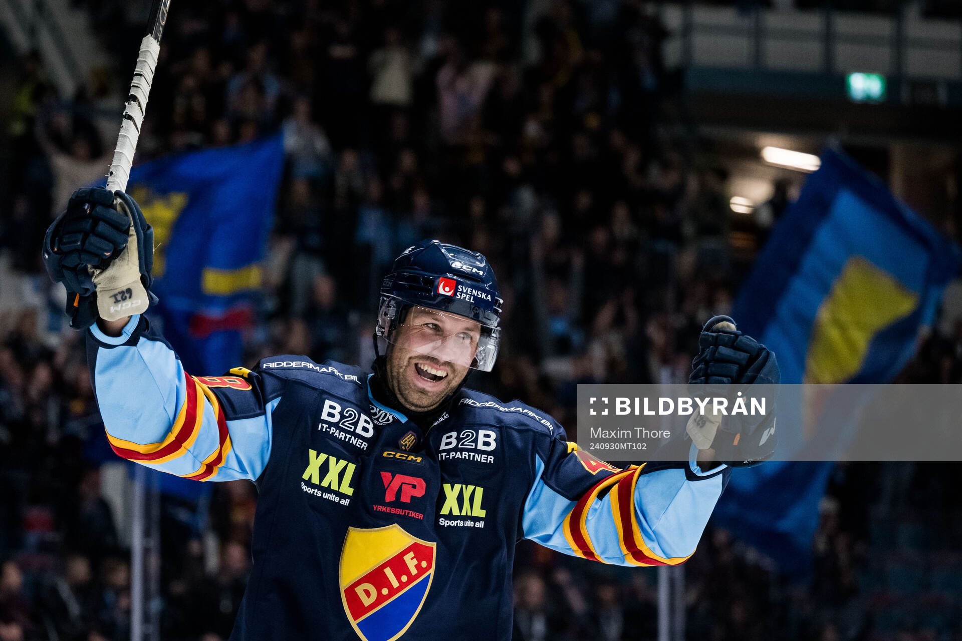 Djurgårdens Dick Axelsson jublar