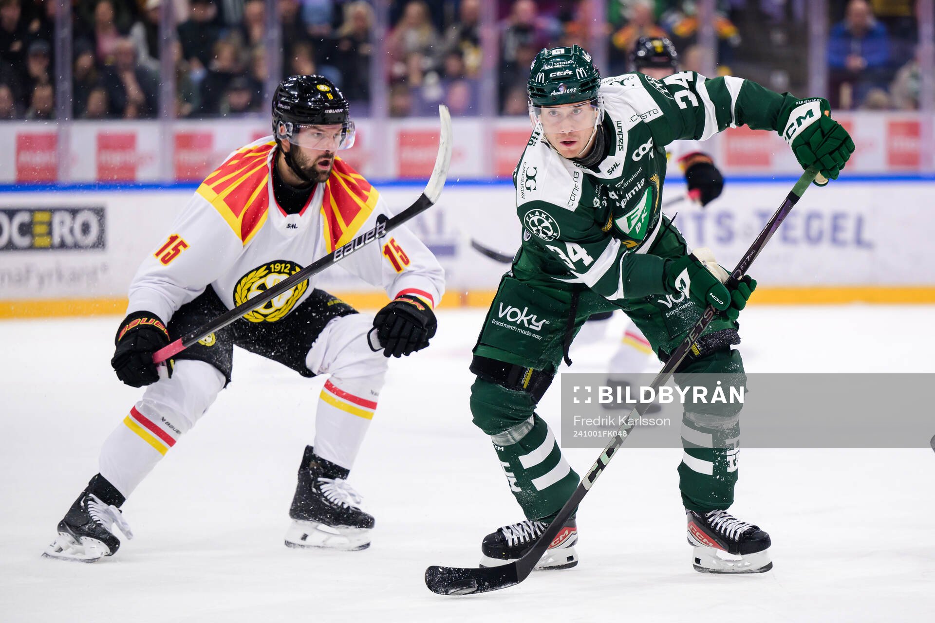 Brynäs Simon Bertilsson och Färjestads Michael Lindqvist