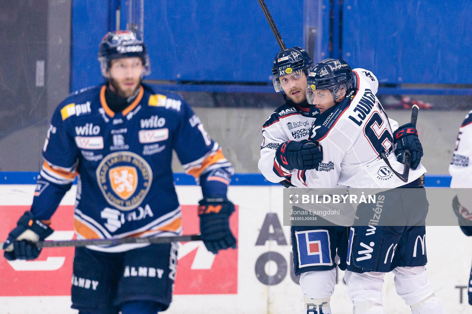 Linköpings Linus Hultström och Markus Ljungh jublar