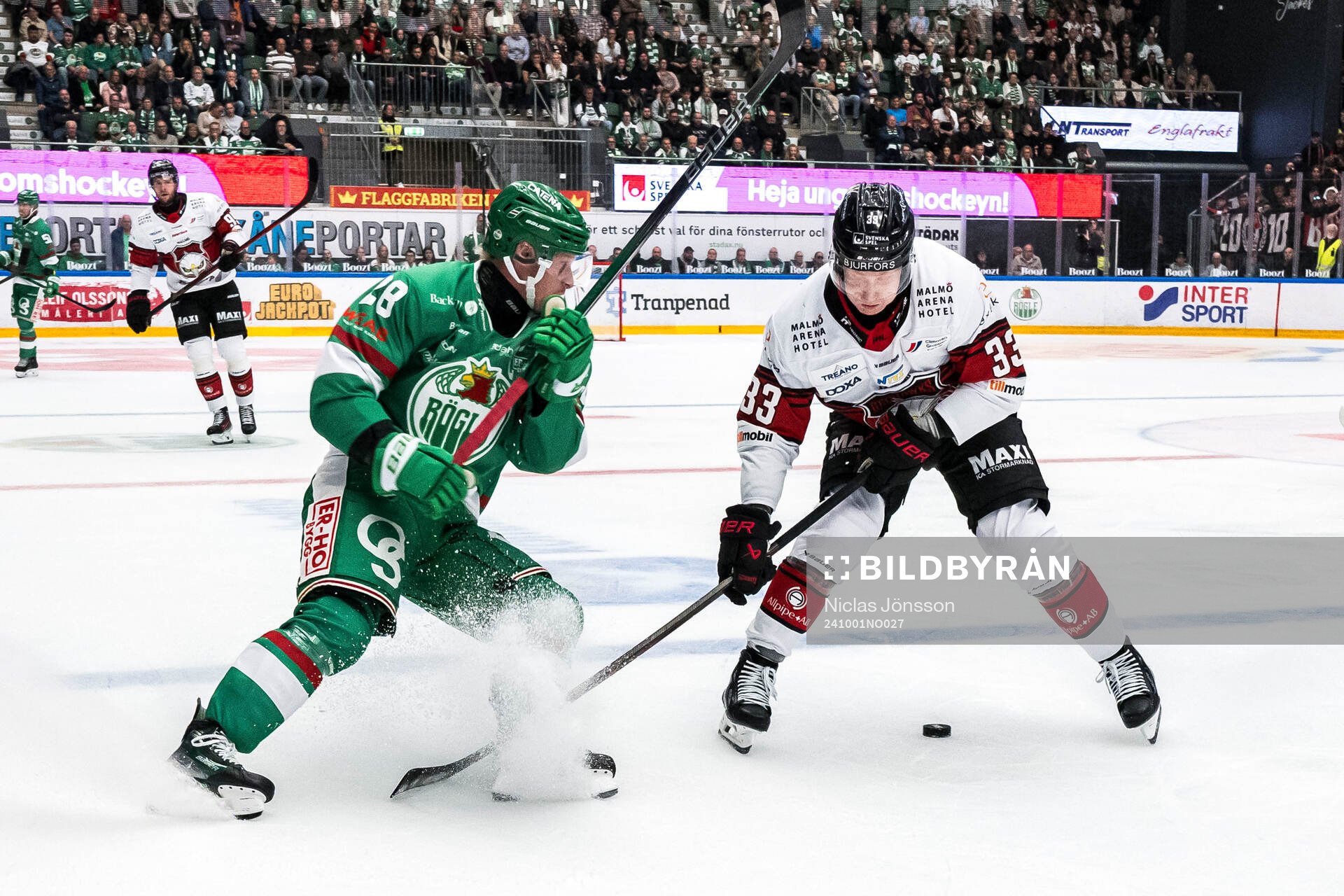 Rögles Anton Bengtsson och Malmö Redhawks Lassi Thomson