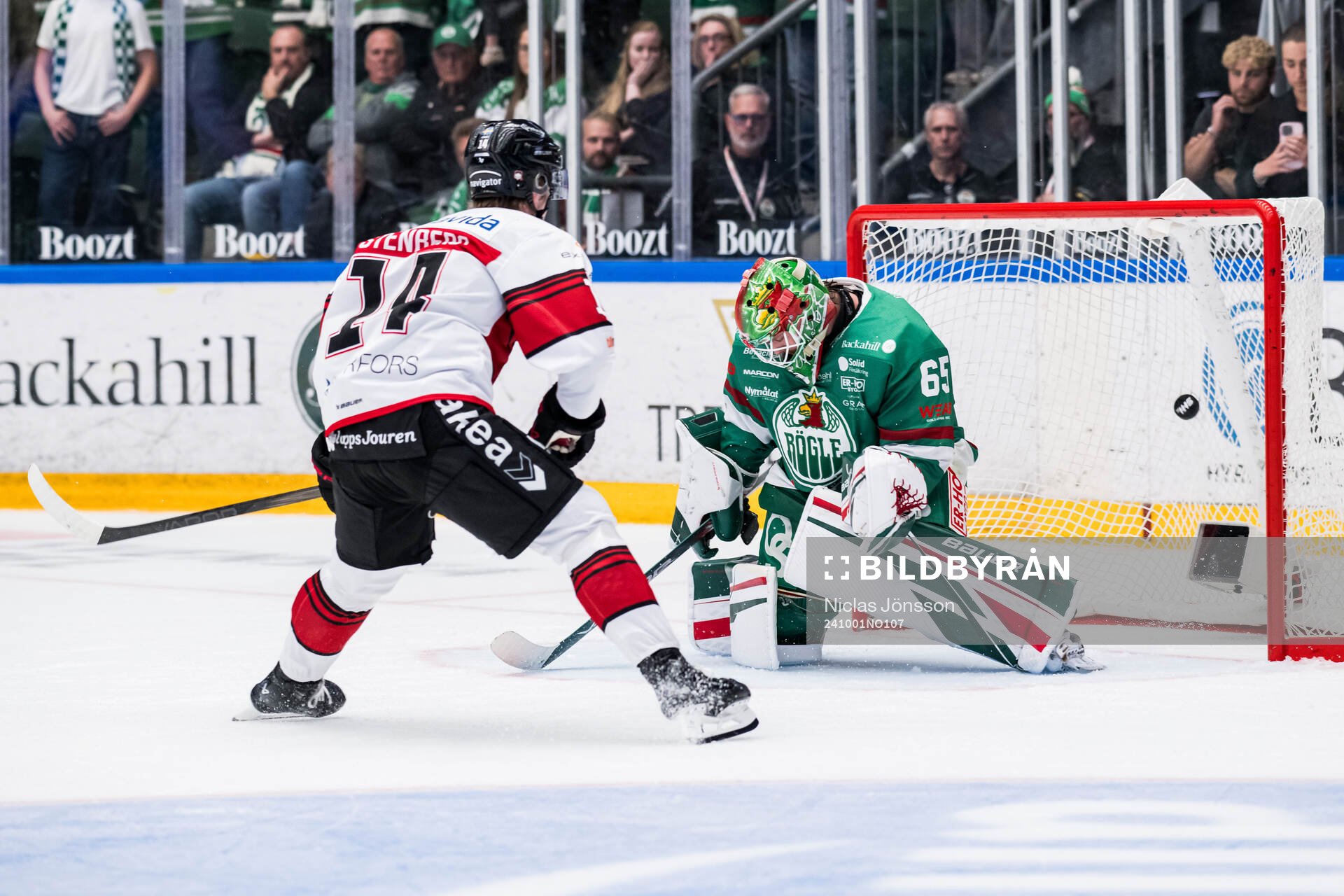 Malmö Redhawks Otto Stenberg gör det avgörande  målet