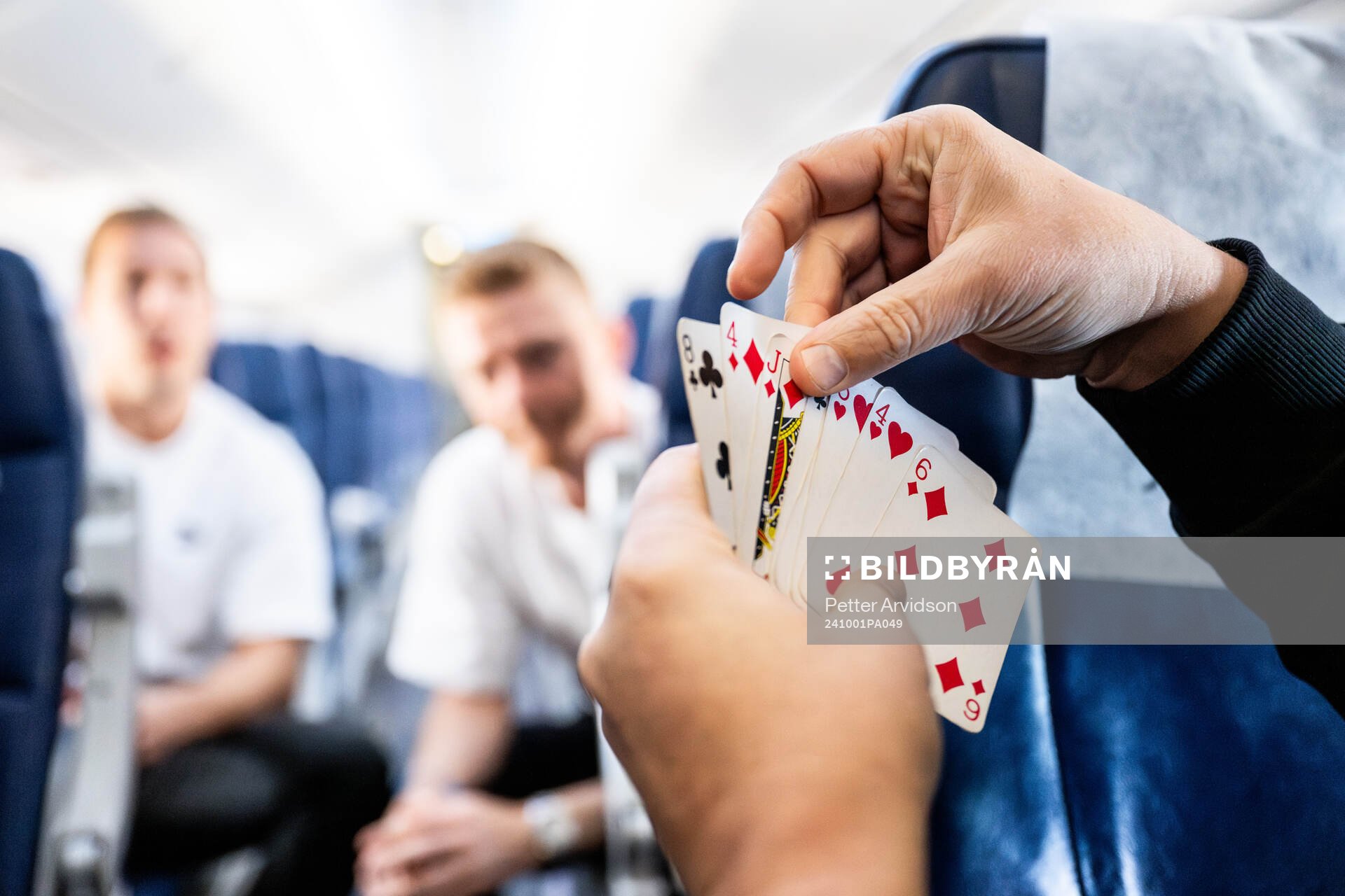 Players of Malmö FF play a game of cards