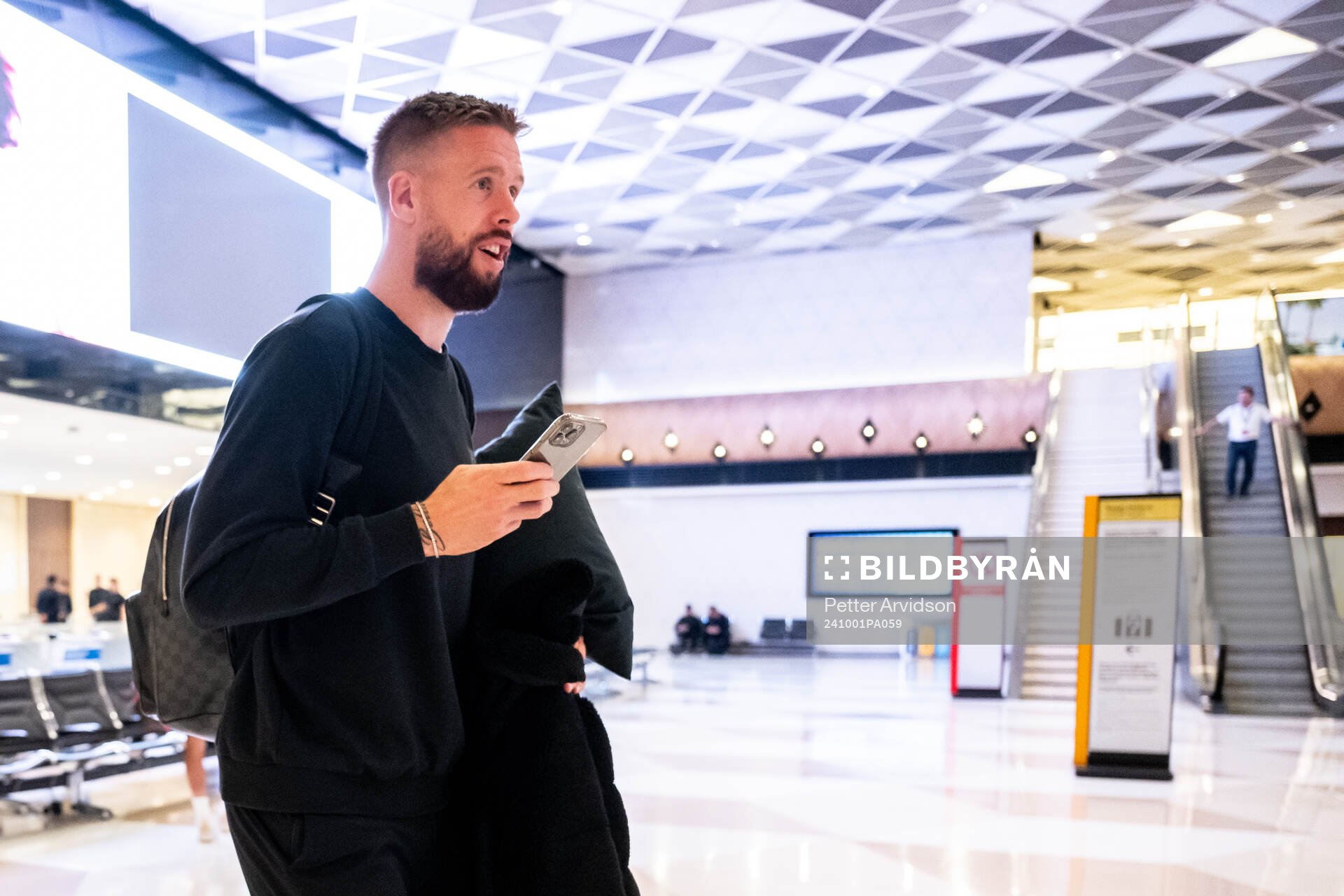 Pontus Jansson of Malmö FF arrives in Baku
