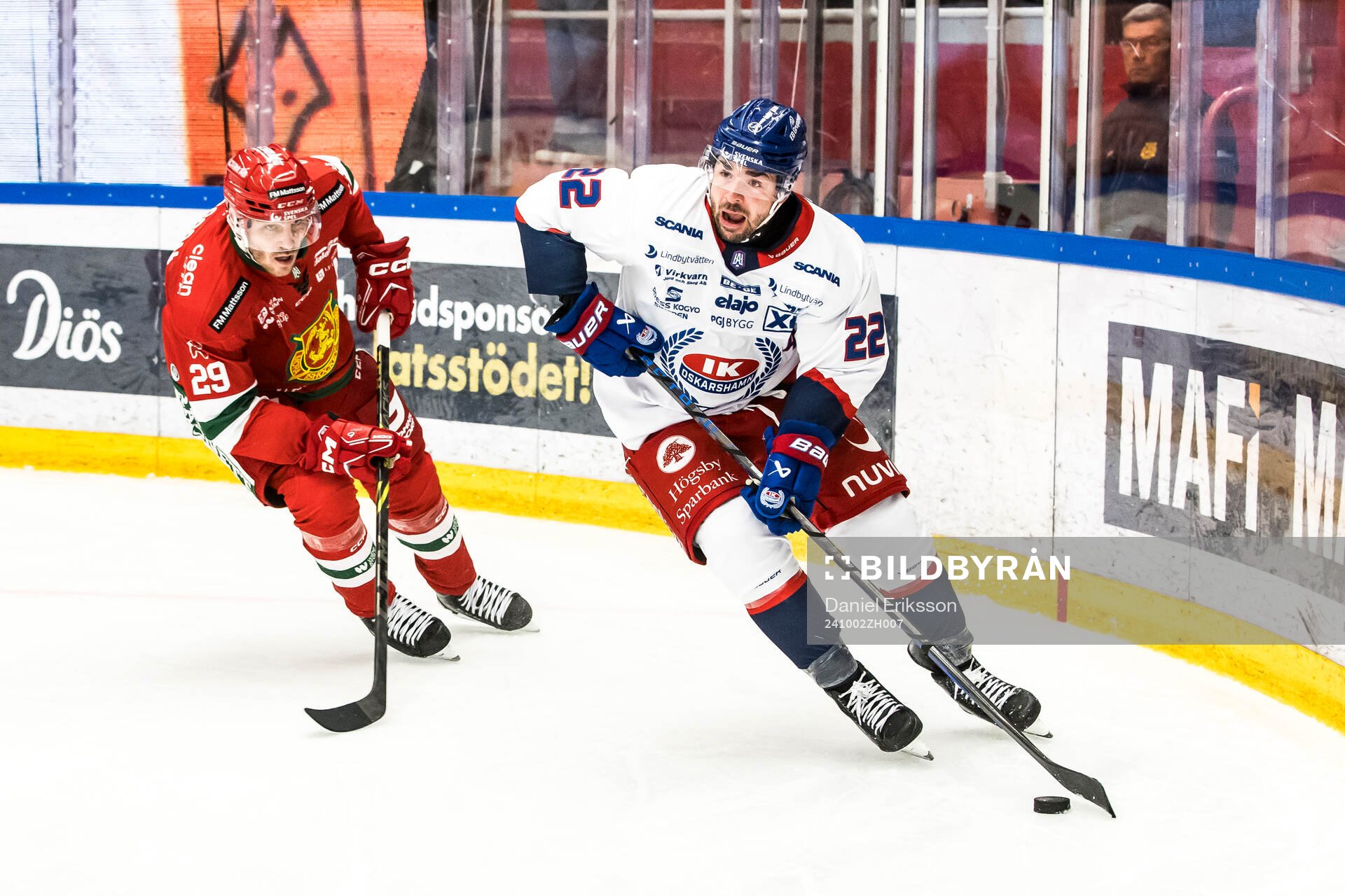 Moras Johan Persson och IK Oskarshamns Erik Reed Bradford