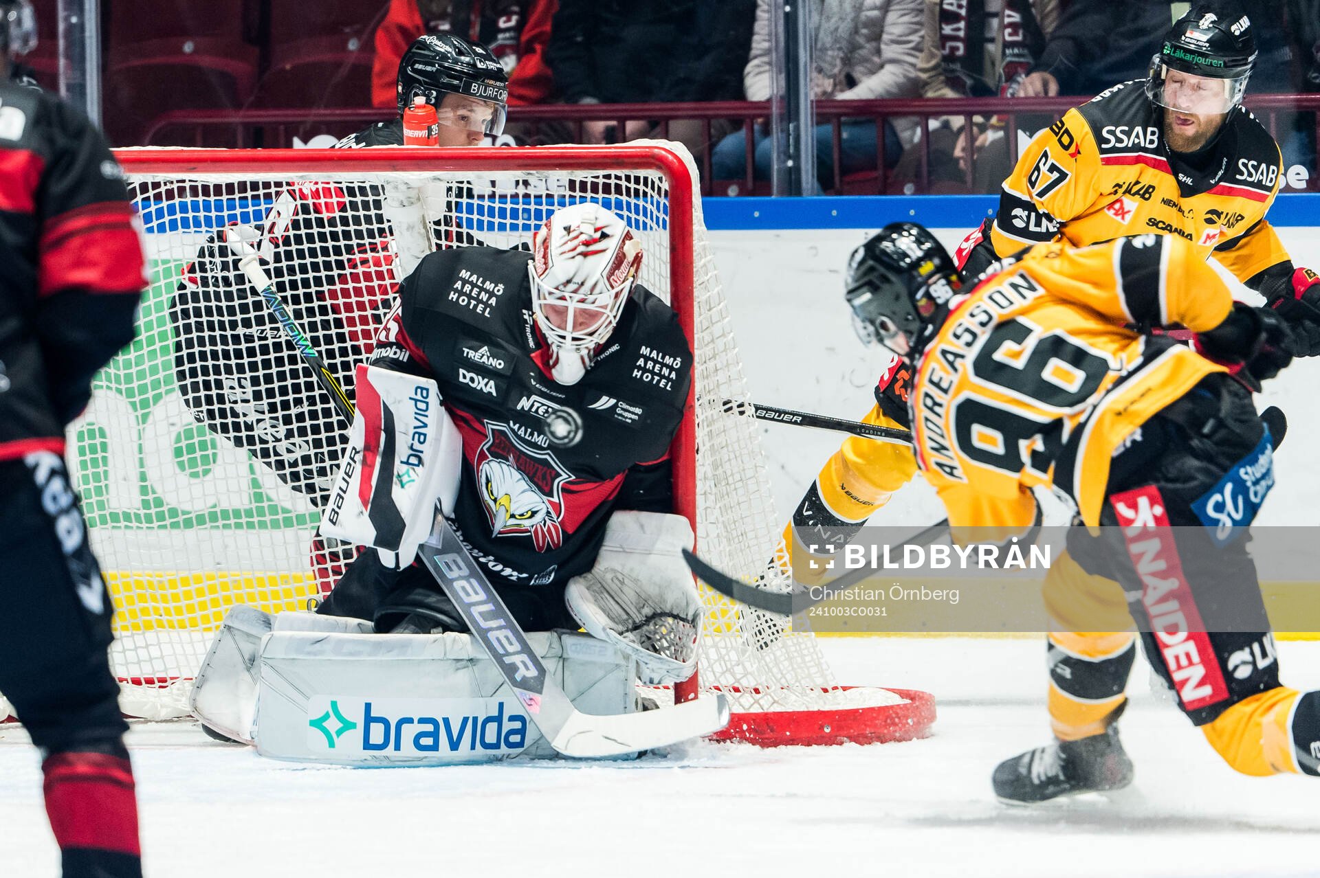 Malmö Redhawks målvakt Henri Kiviaho och Luleås Pontus