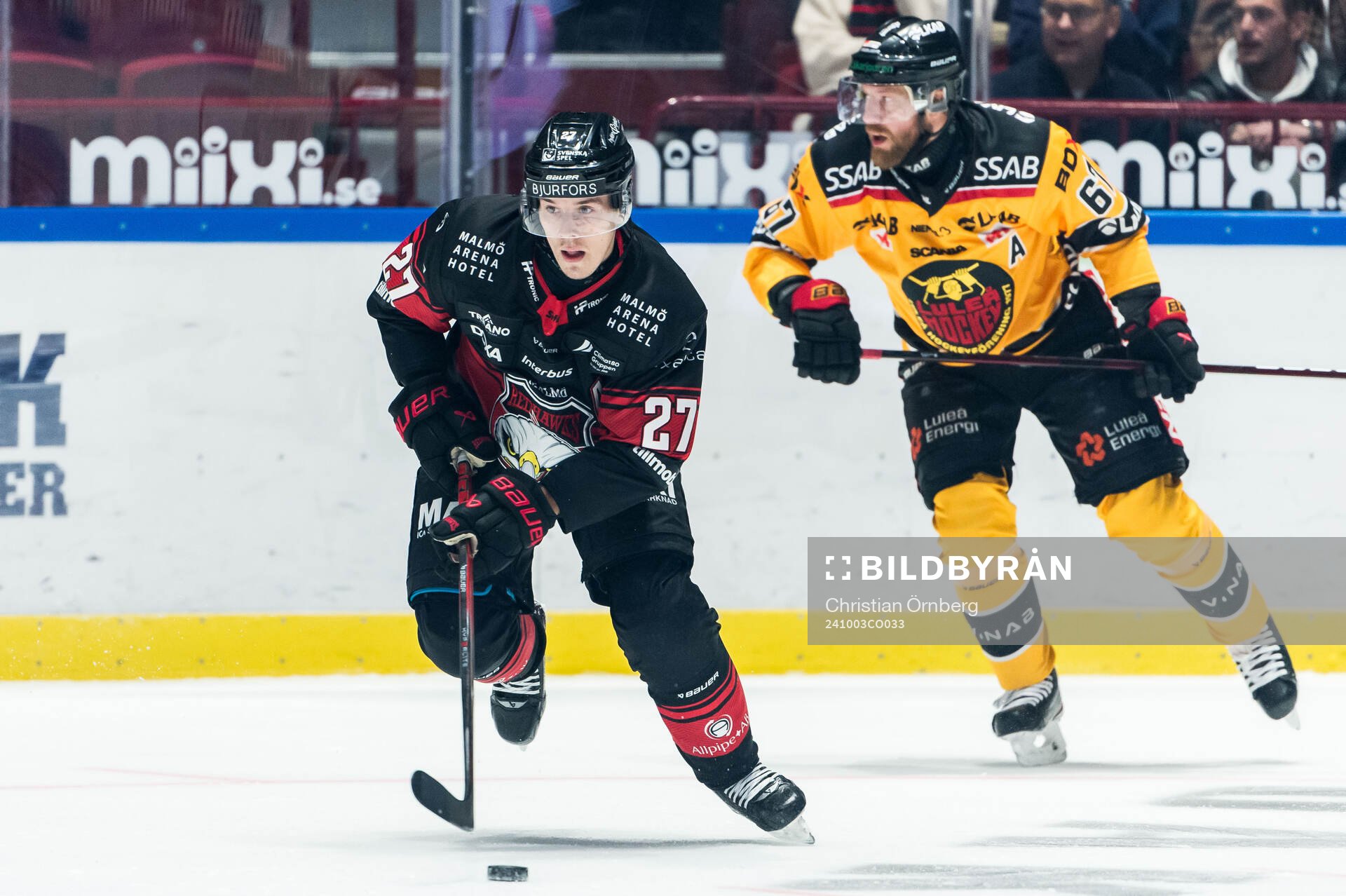 Malmö Redhawks Henrik Haapala och Luleås Linus Omark