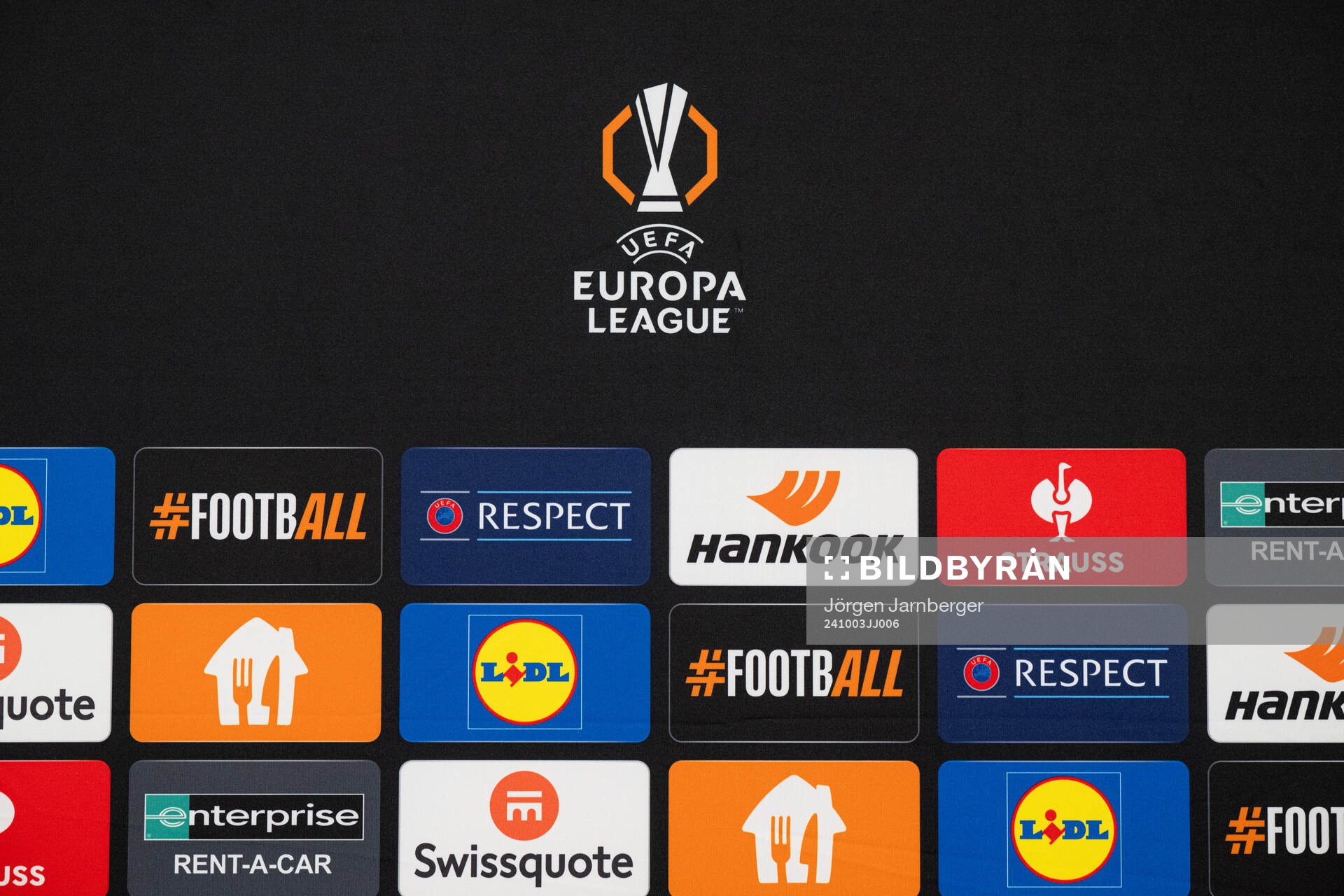 UEFA Europa League logo ahead of the UEFA Europa League between Elfsborg and Roma on October 3, 2024 in Borås. 