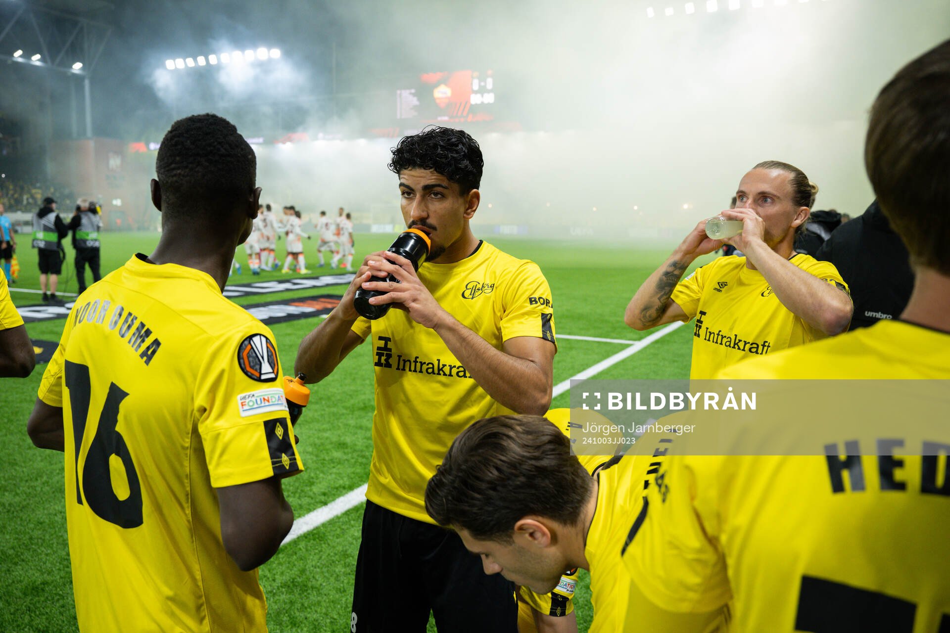 Ahmed Qasem and Niklas Hult of Elfsborg