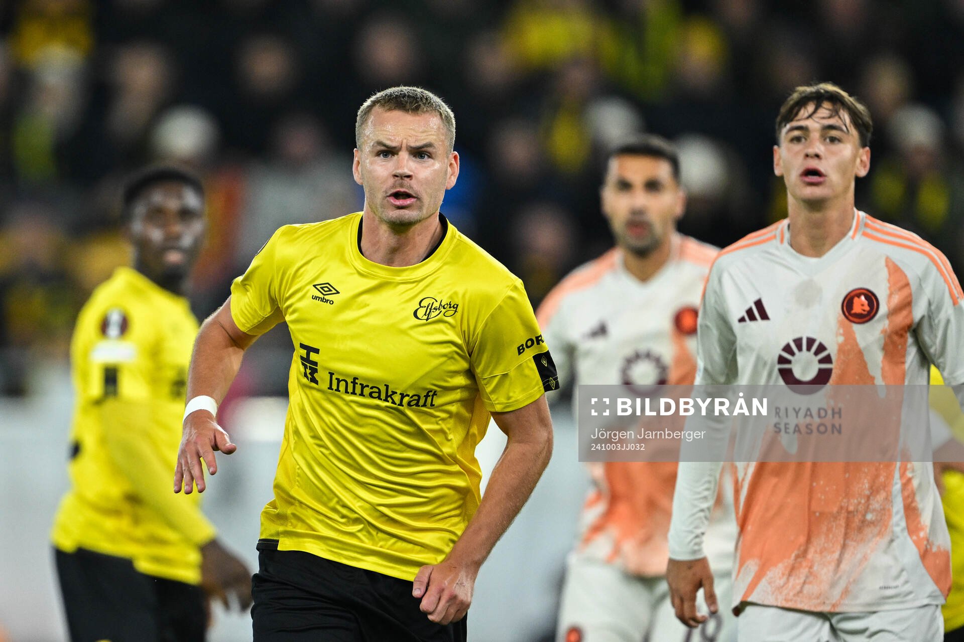 Gustav Henriksson of Elfsborg during the UEFA Europa League between Elfsborg and Roma on October 3, 2024 in Borås. 