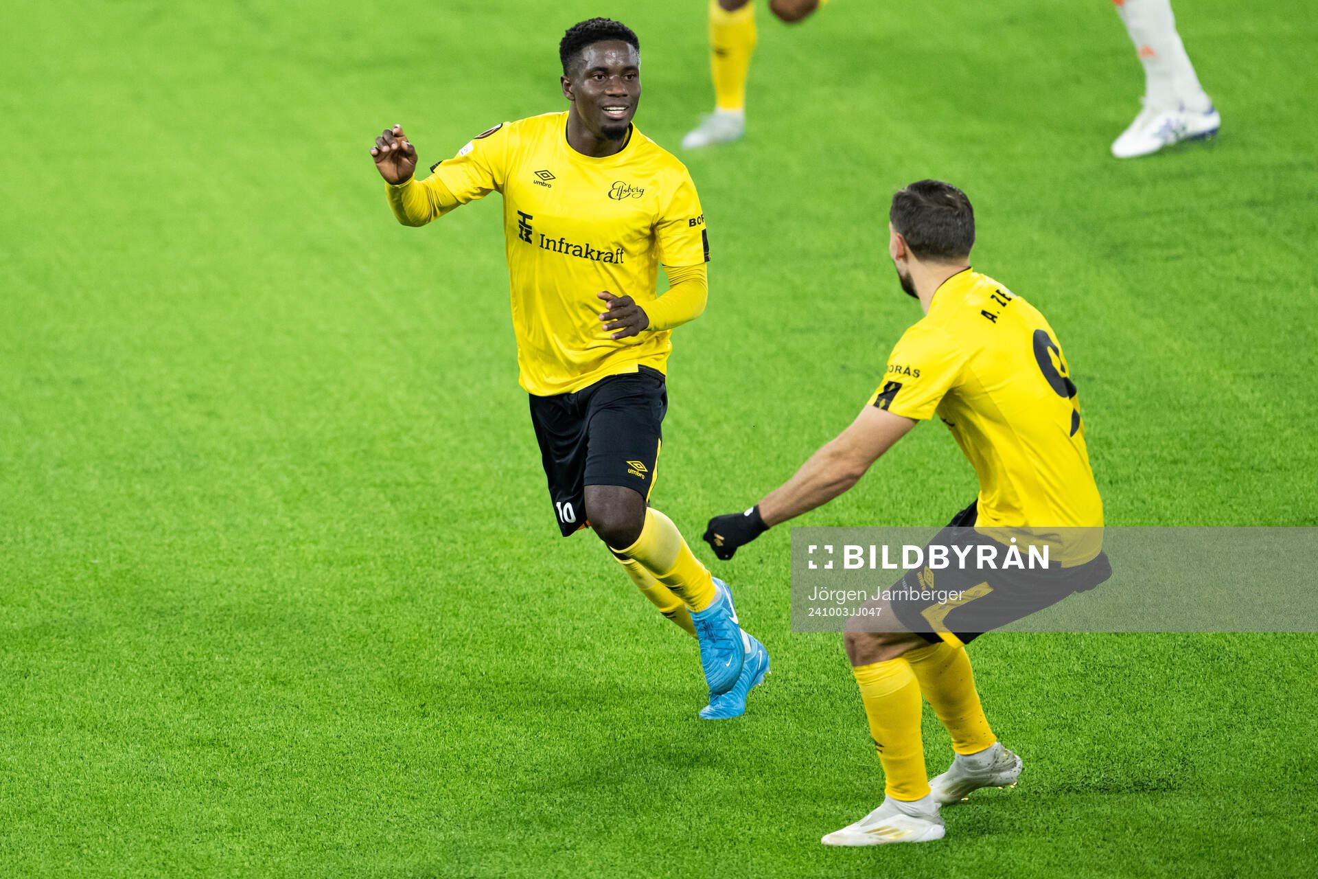 Michael Baidoo of Elfsborg celebrate