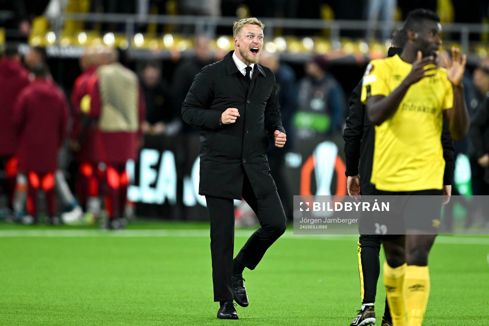 Manager Oscar Hiljemark of Elfsborg celebrates