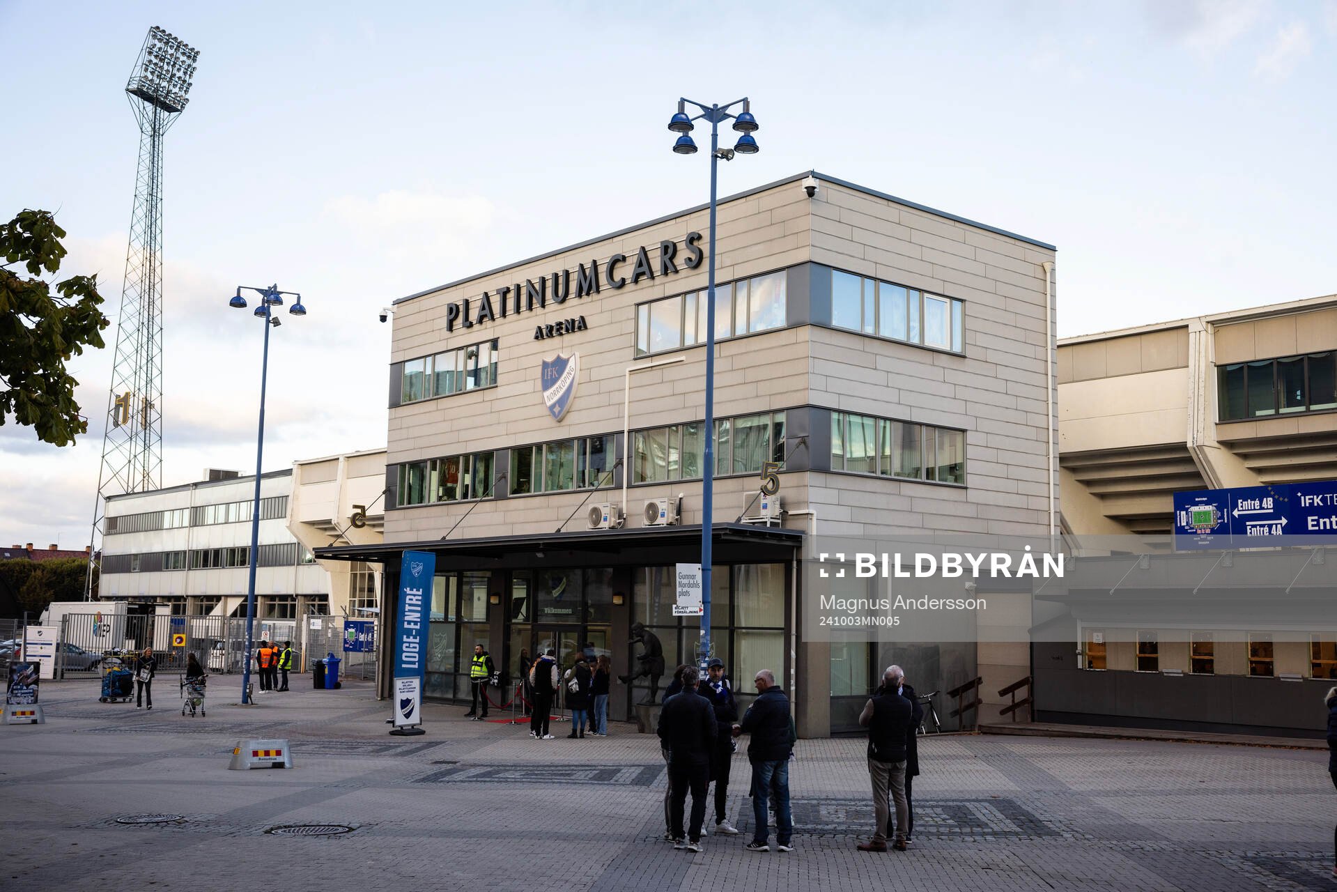 Exteriör vy av Platinumcars Arena inför fotbollsmatchen i Allsvenskan mellan IFK Norrköping och Sirius den 3 oktober 2024 i Norrköping.