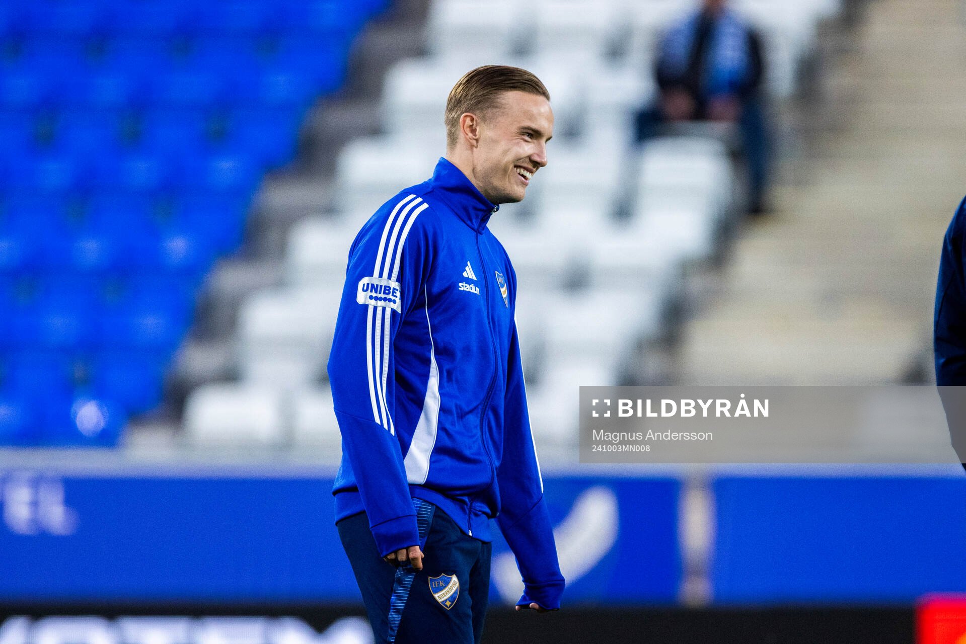 IFK Norrköpings Jacob Ortmark på uppvärmningen
