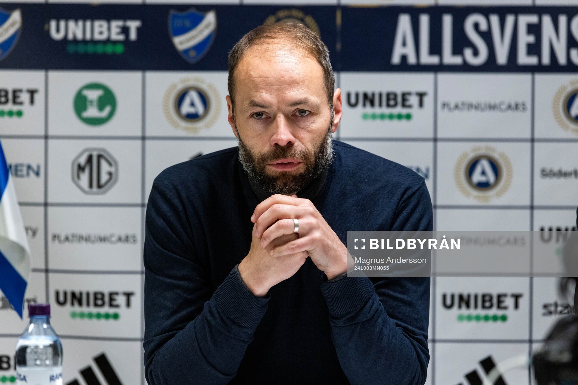 IFK Norrköpings tränare Andreas Alm på presskonferensen