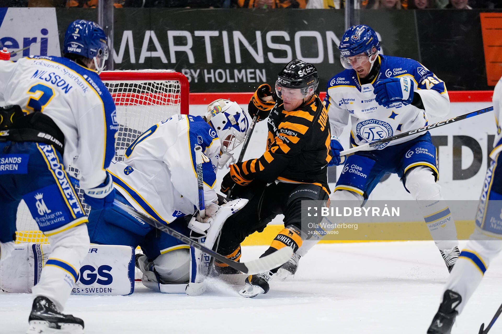 Leksands målvakt Mantas Armalis och Patrik Norén