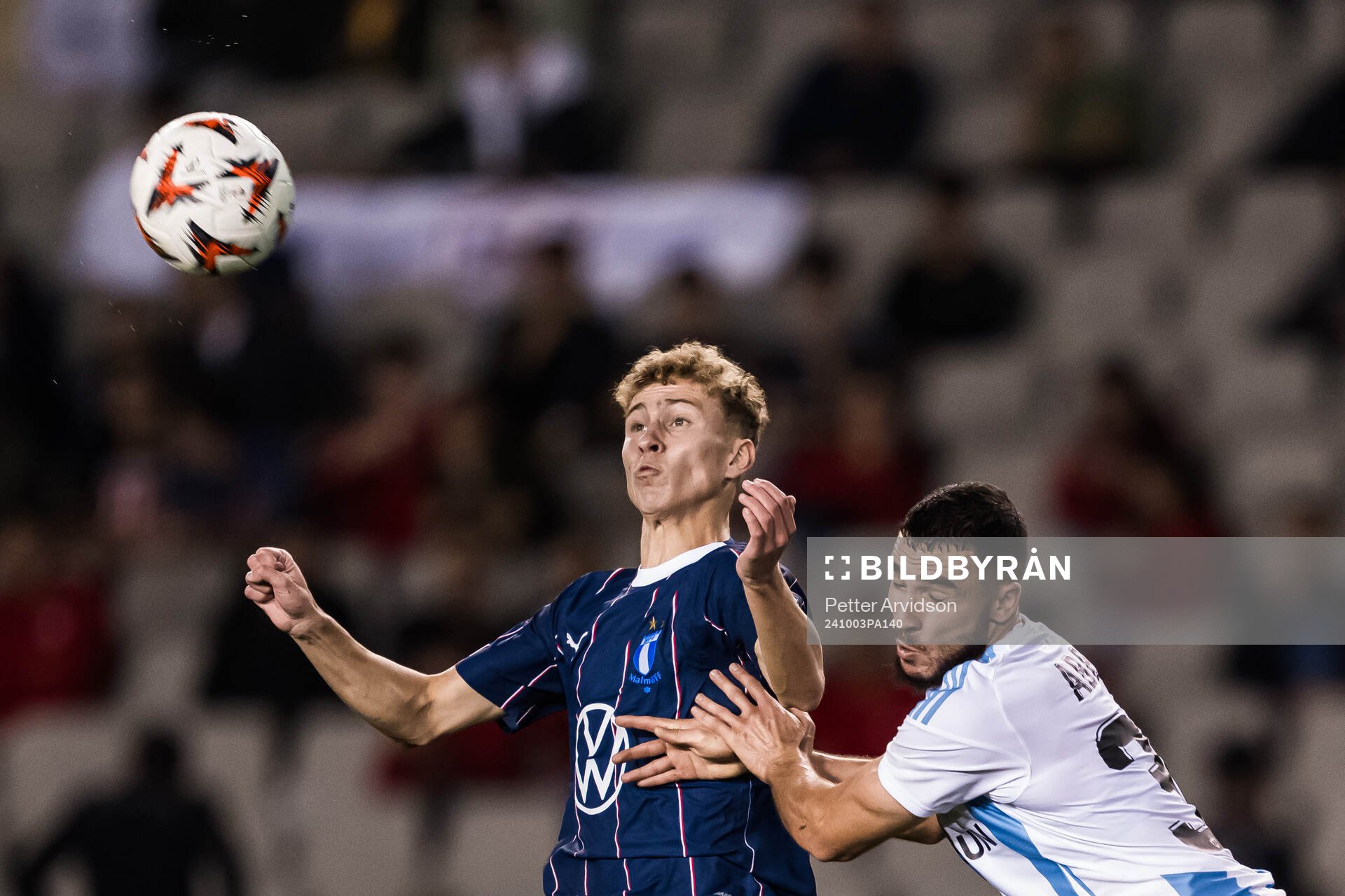 Hugo Bolin of Malmö FF and Abbas Huseynov of Qarabag